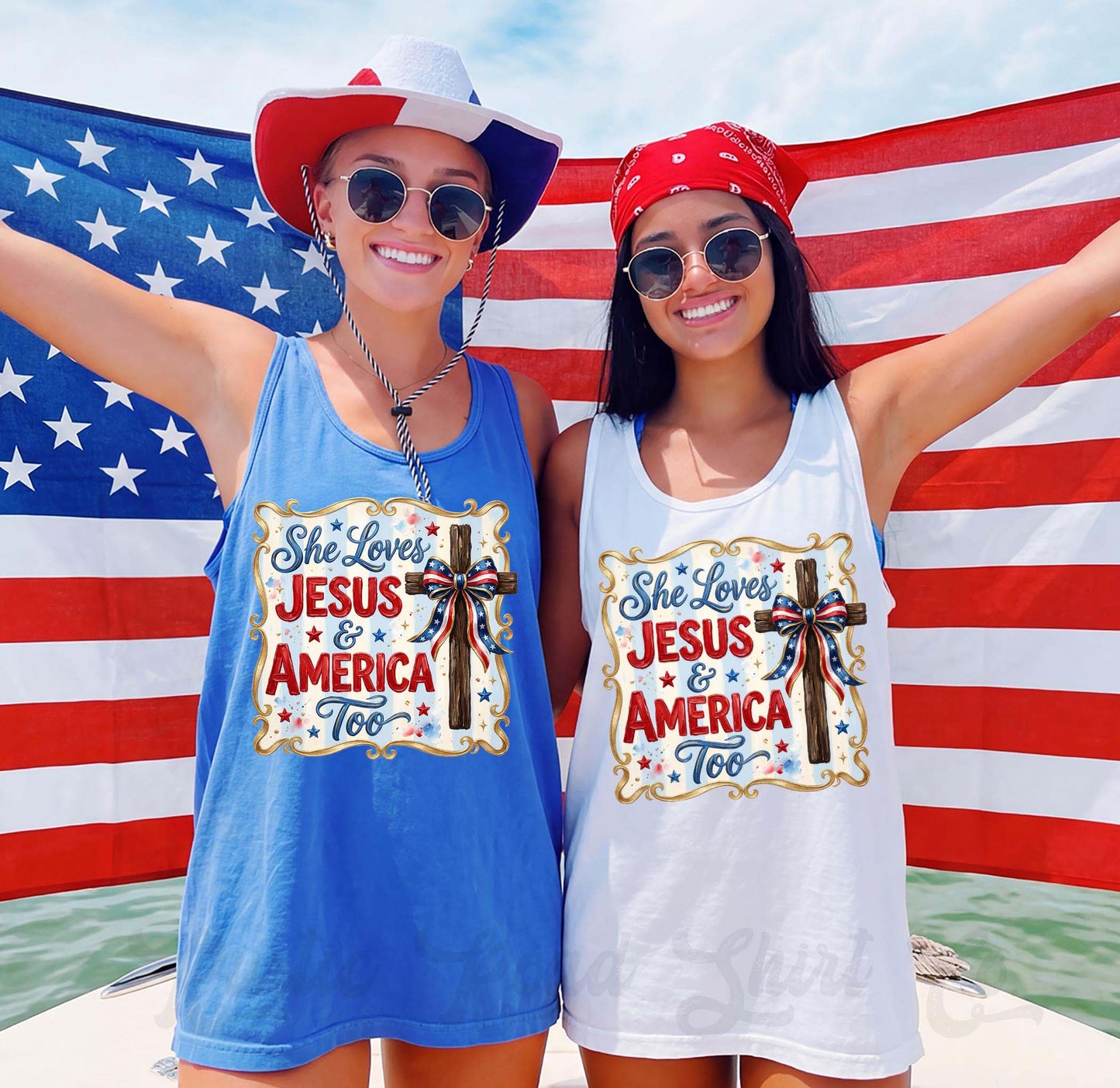 She Loves Jesus and America Tank Top, 4th of July Tank Top, Comfort Colors Tank Top (Copy)