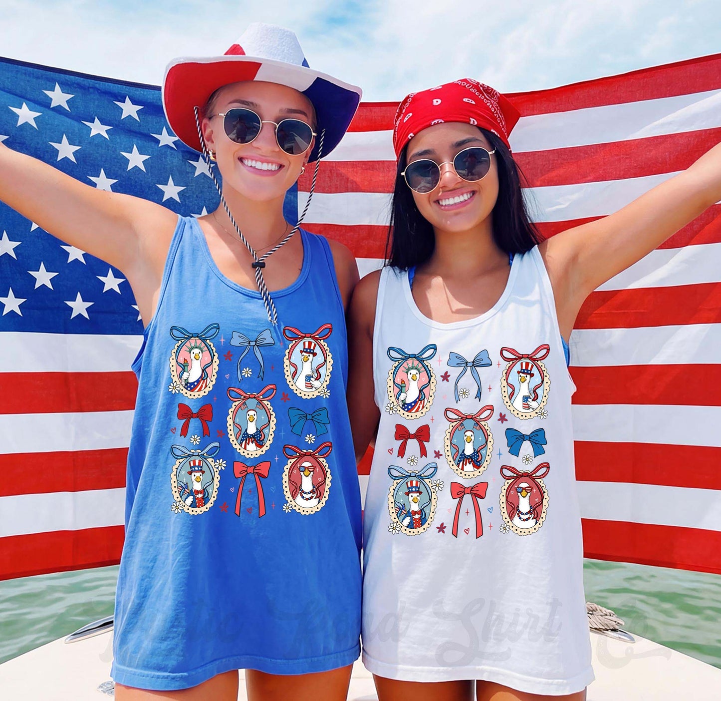 Patriotic Goose Tank Top, 4th of July Tank Top, Comfort Colors Tank Top