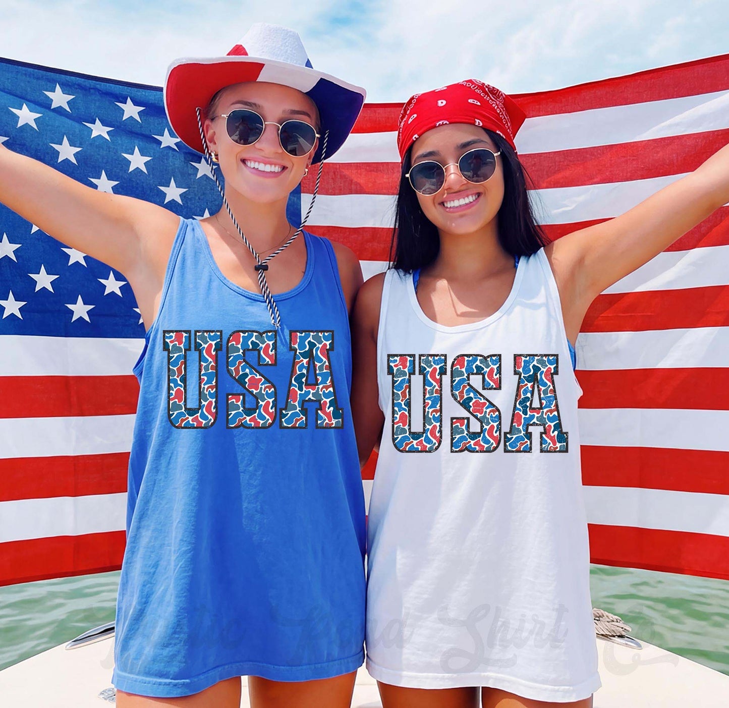 USA Camo Tank Top, 4th of July Tank Top, Comfort Colors Tank Top