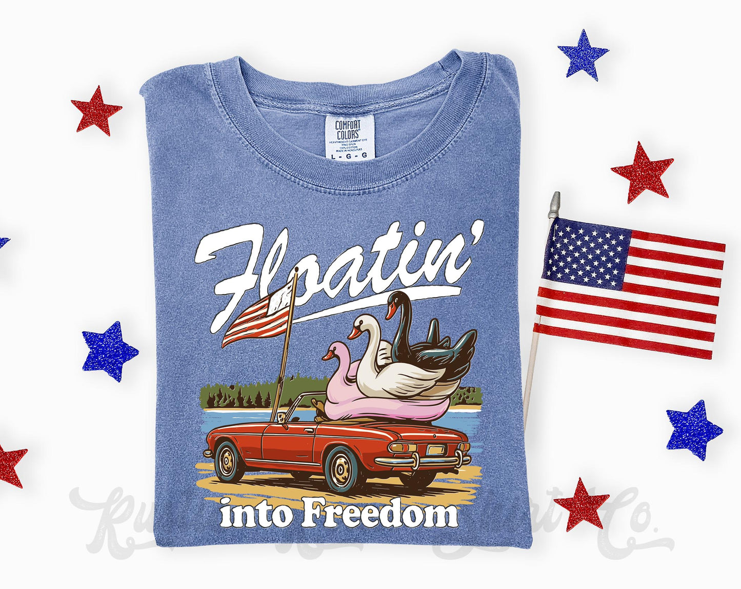 Floating into Freedom Shirt, 4th of July Shirt, Comfort Colors Shirt