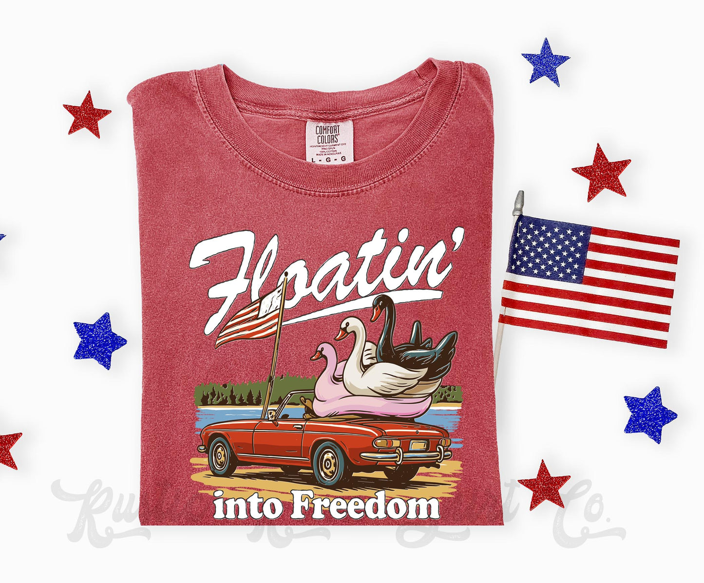 Floating into Freedom Shirt, 4th of July Shirt, Comfort Colors Shirt
