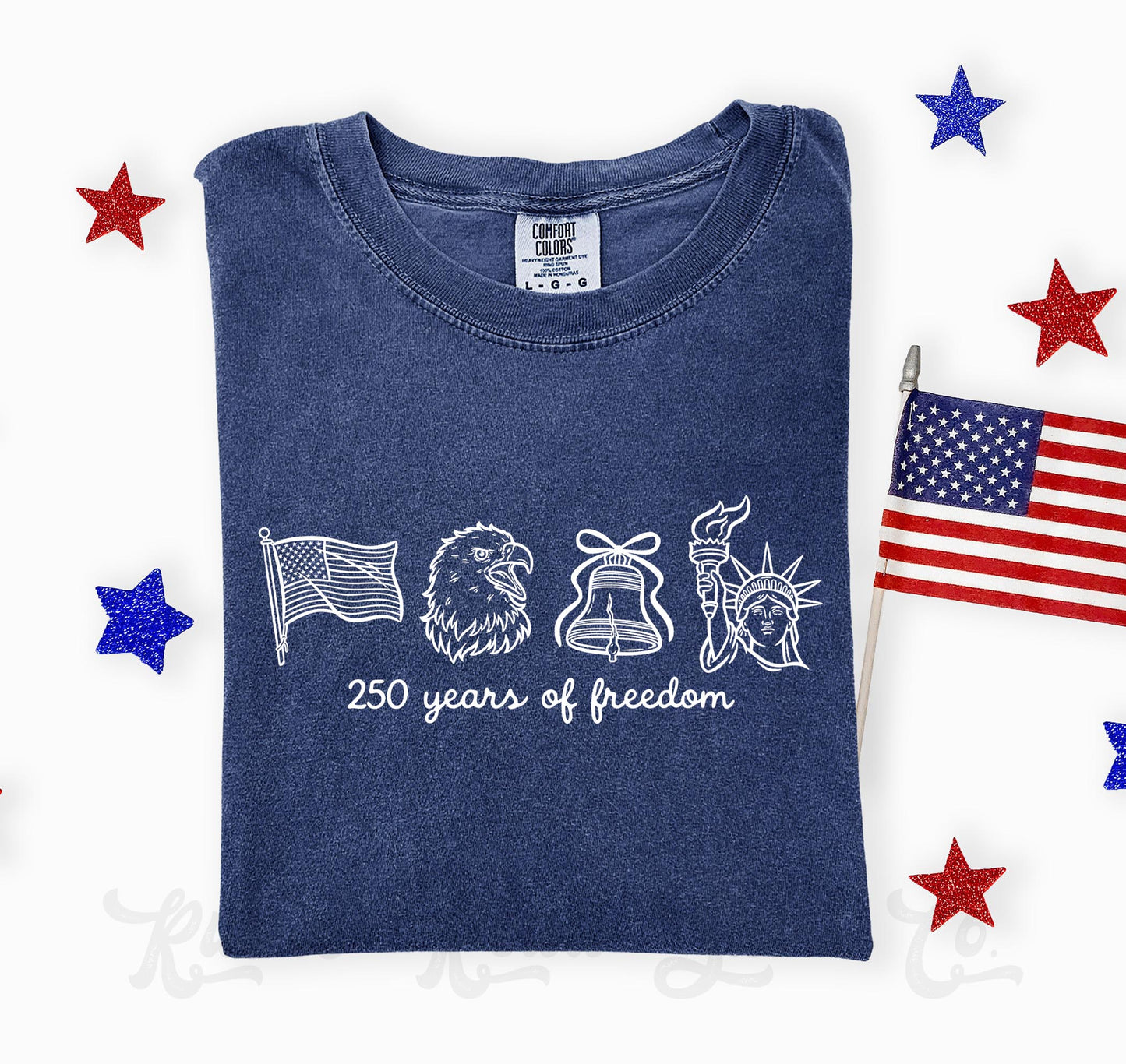 250 Years of Freedom Shirt, Patriotic Shirt, 4th of July Shirt, Comfort Colors Shirt