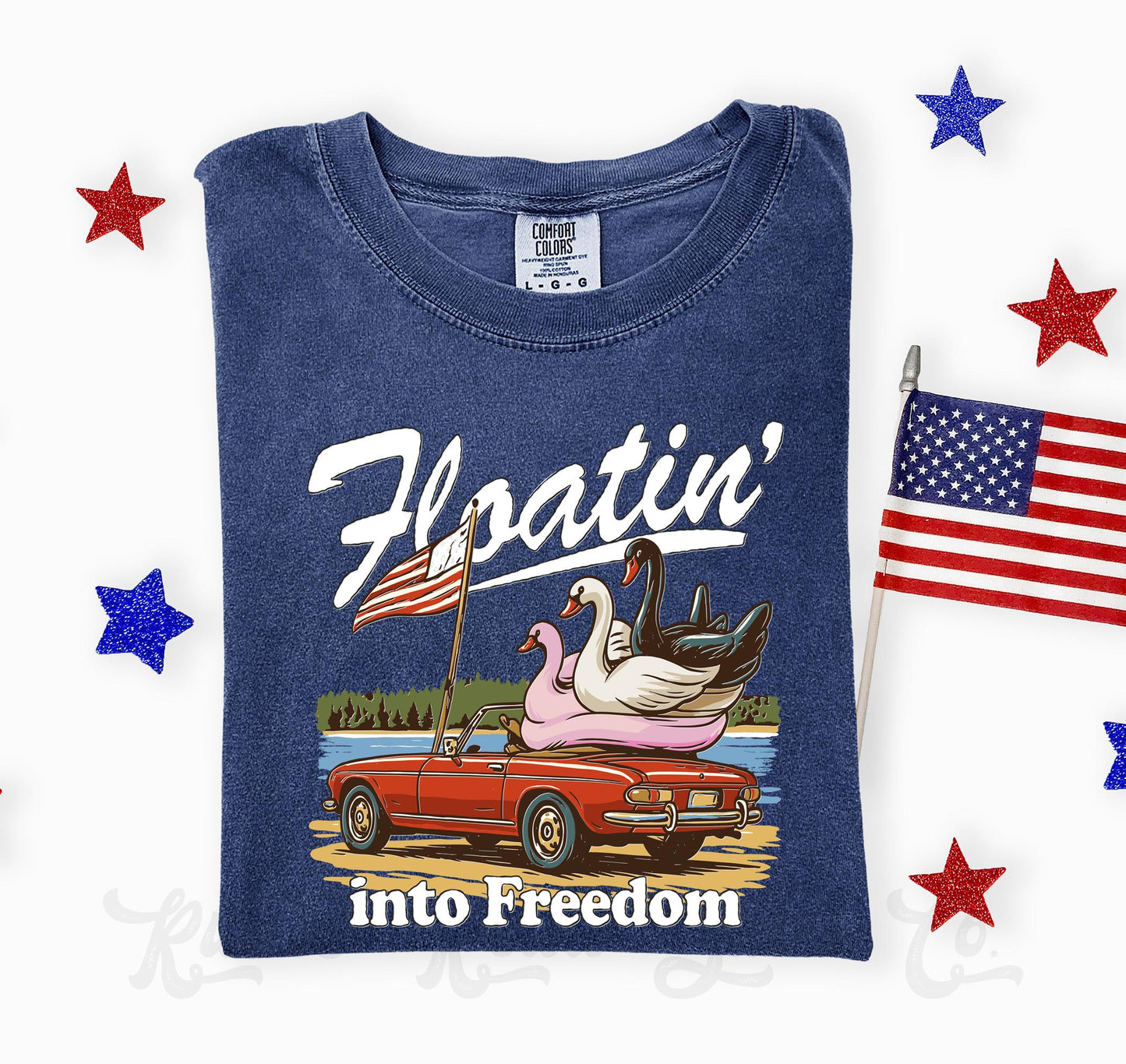 Floating into Freedom Shirt, 4th of July Shirt, Comfort Colors Shirt
