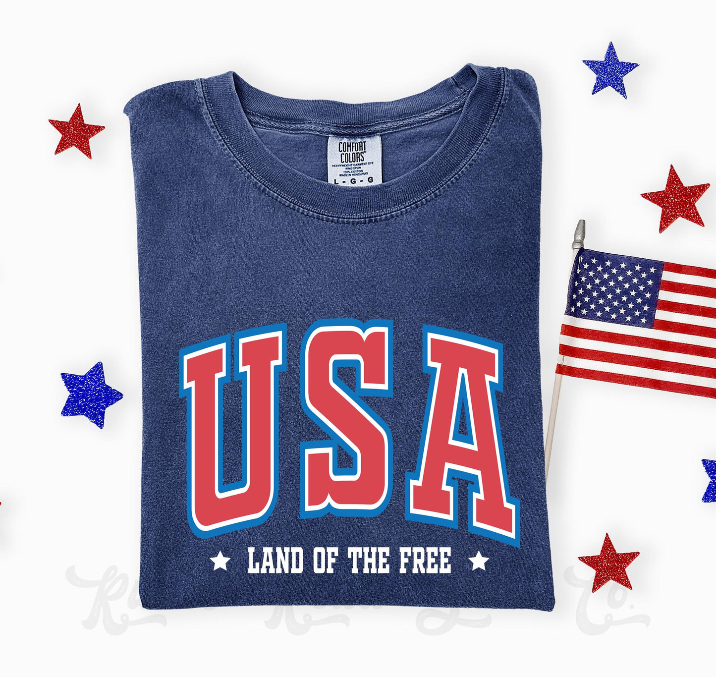USA Land of the Free Shirt, 4th of July Shirt, Comfort Colors Shirt
