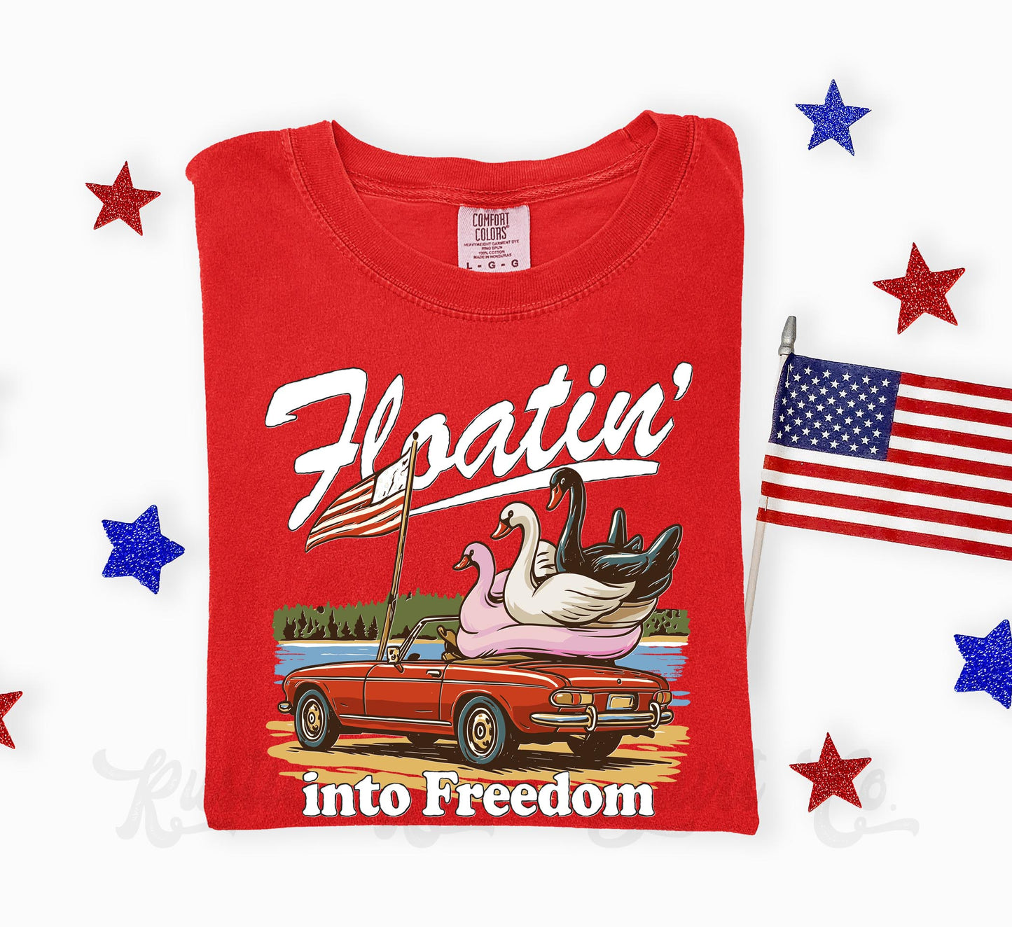 Floating into Freedom Shirt, 4th of July Shirt, Comfort Colors Shirt