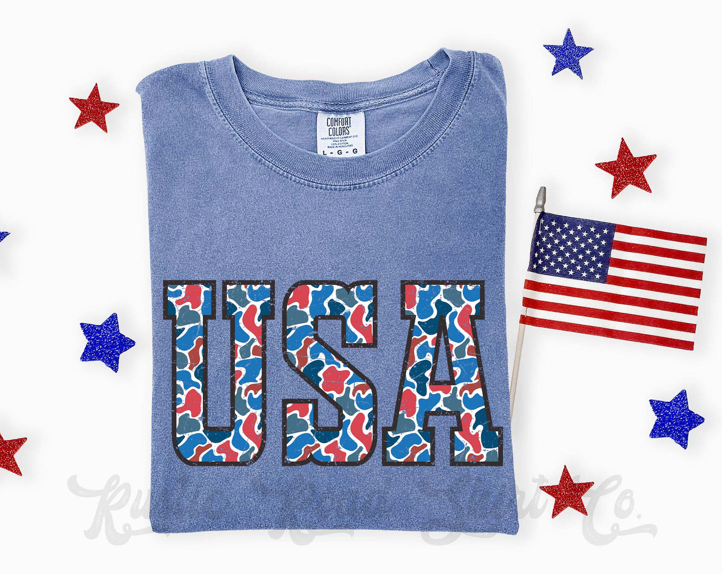 USA Camo Shirt, 4th of July Shirt, Comfort Colors Shirt
