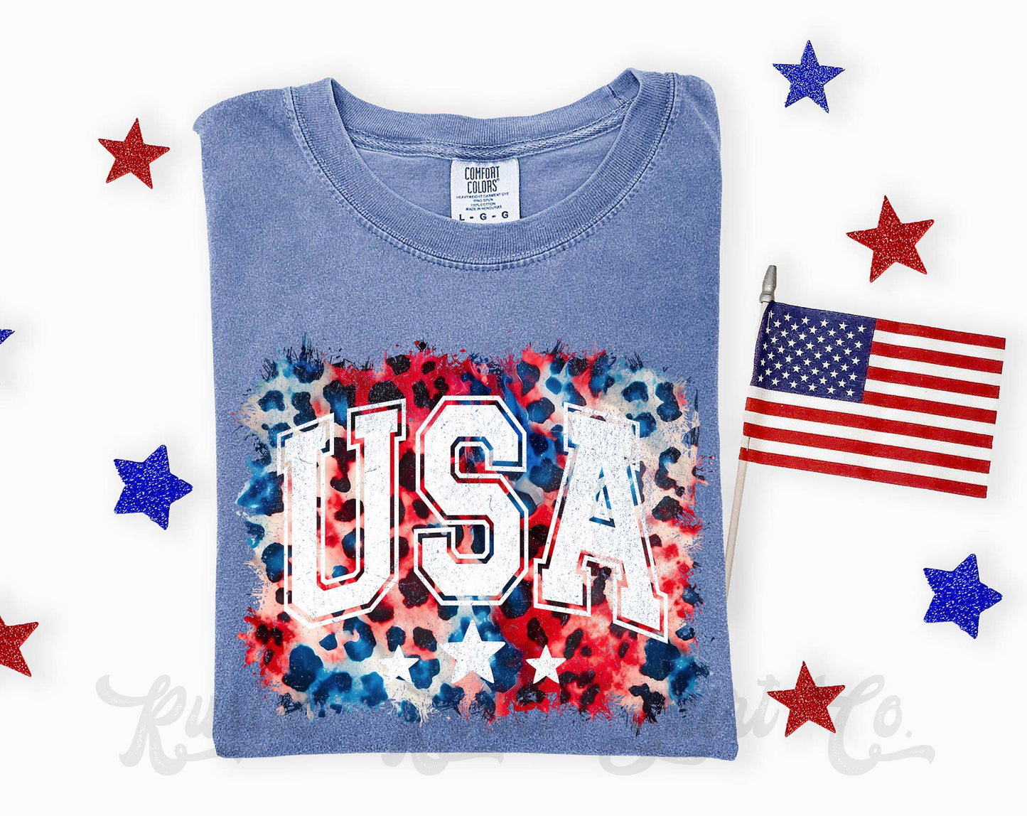 USA Cheetah Print Shirt, 4th of July Shirt, Comfort Colors Shirt