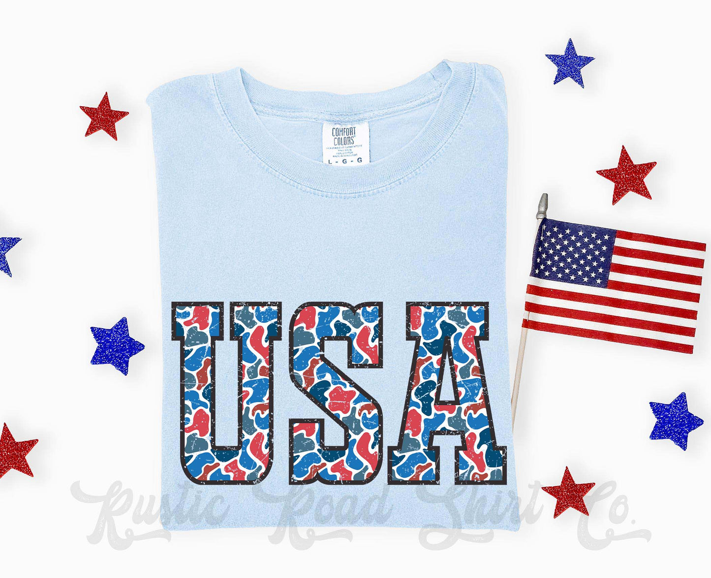 USA Camo Shirt, 4th of July Shirt, Comfort Colors Shirt