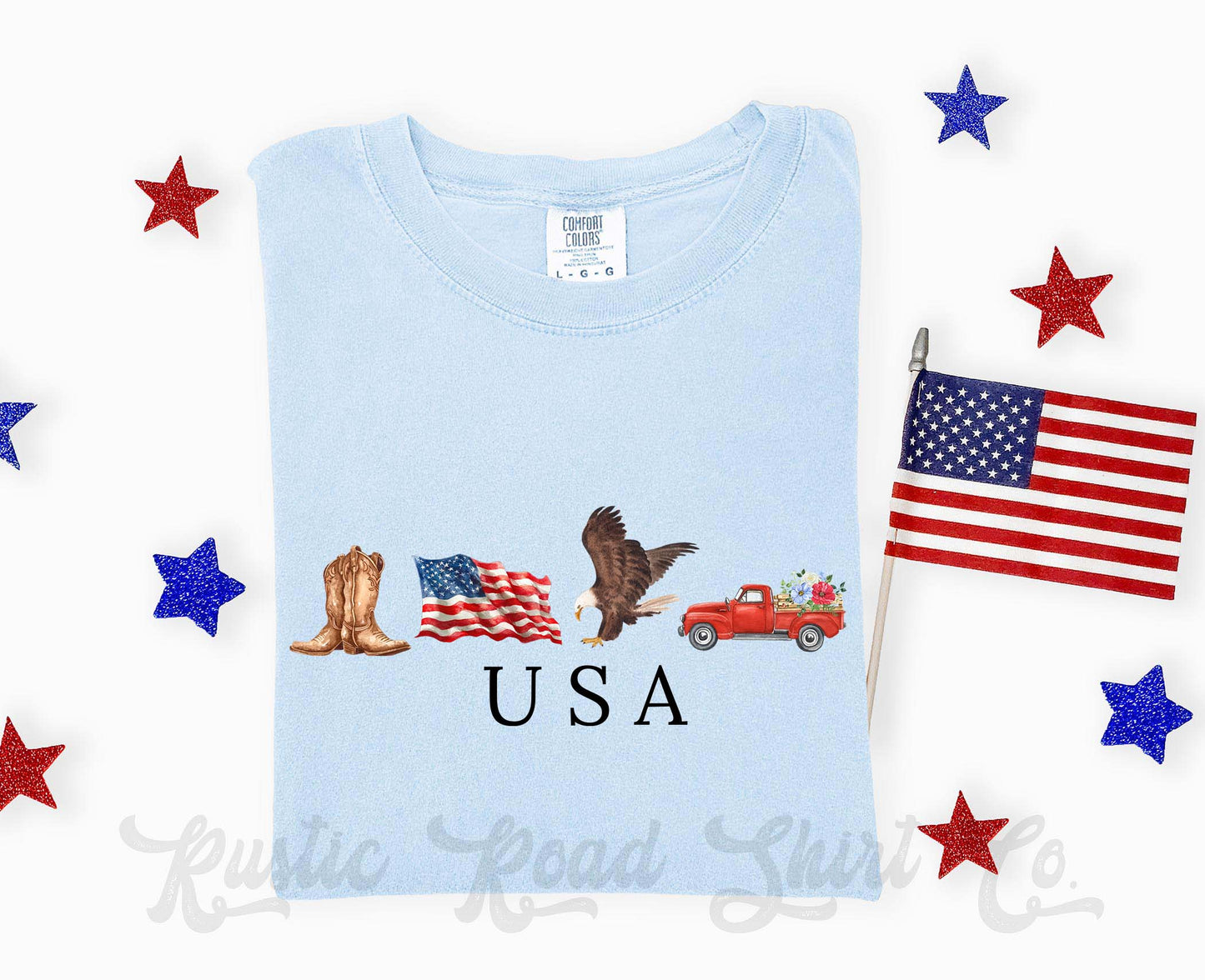 USA Vintage Inspired Shirt, Patriotic Shirt, 4th of July Shirt, Comfort Colors Shirt