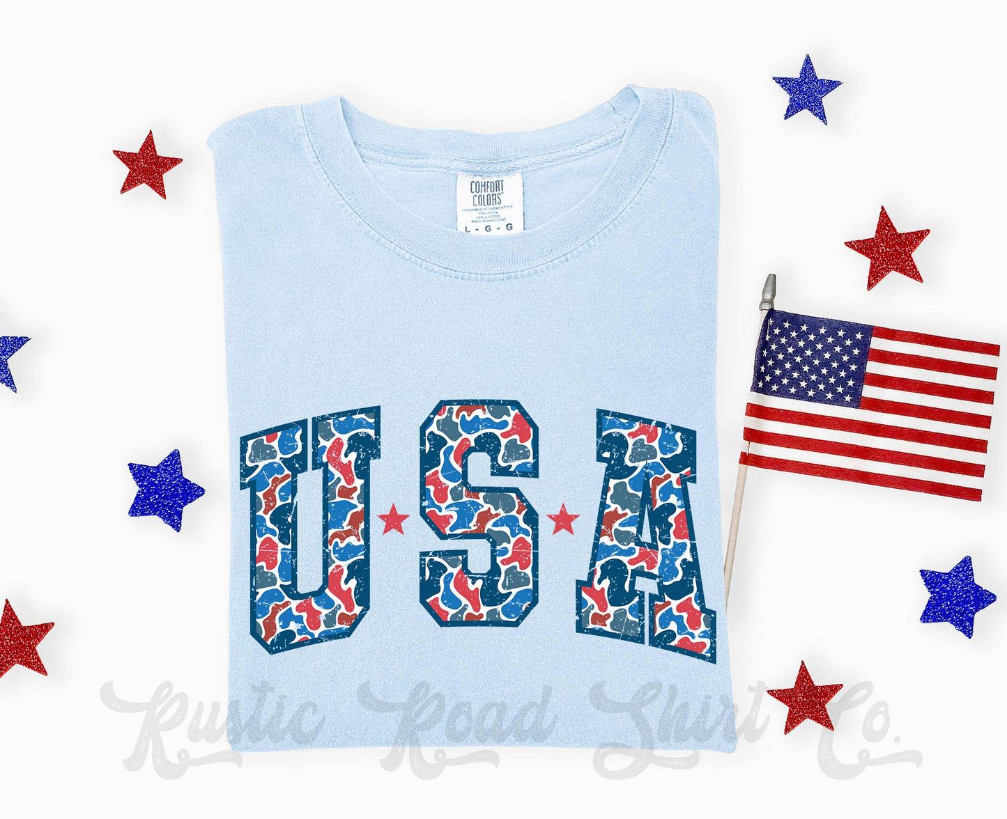 USA Camo Shirt, 4th of July Shirt, Comfort Colors Shirt