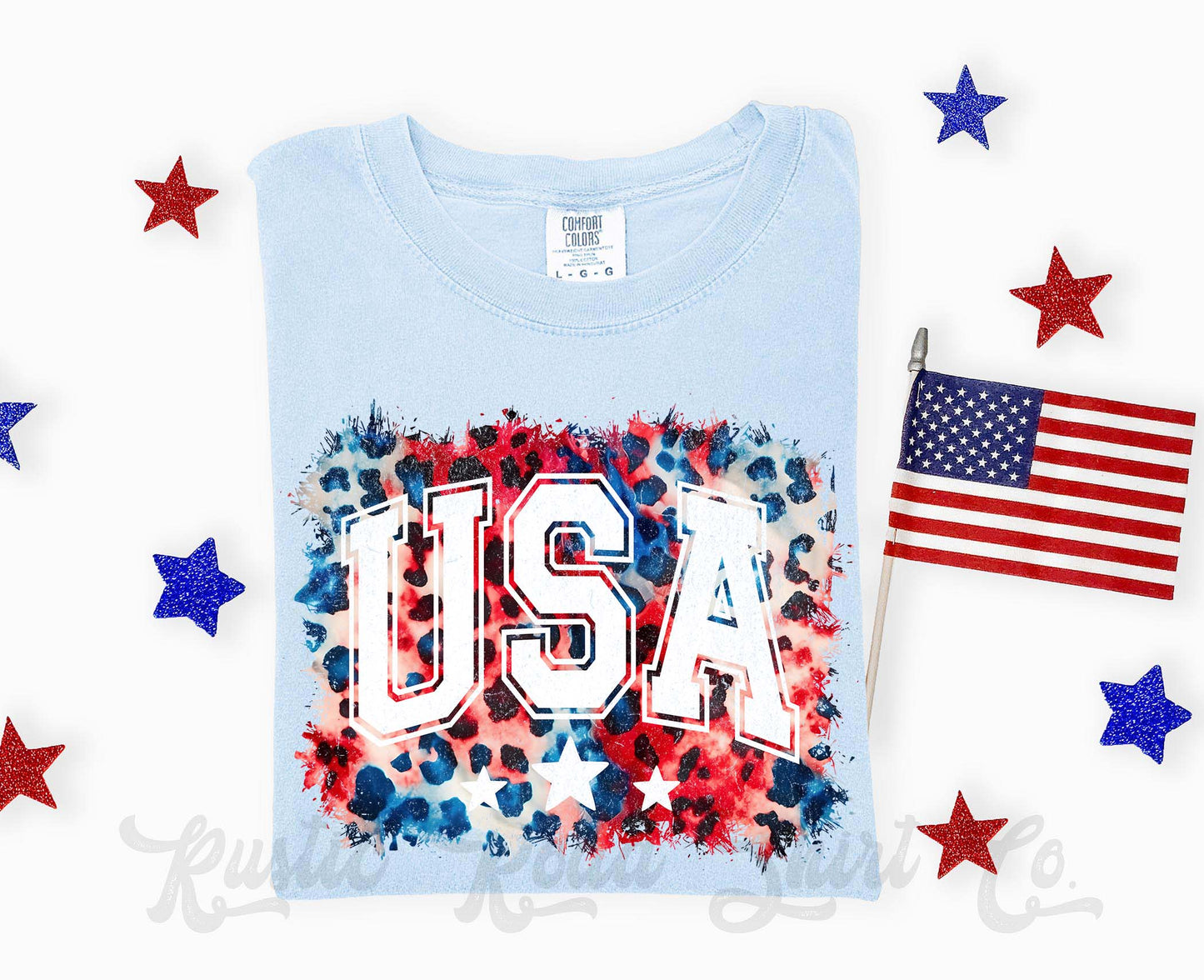 USA Cheetah Print Shirt, 4th of July Shirt, Comfort Colors Shirt