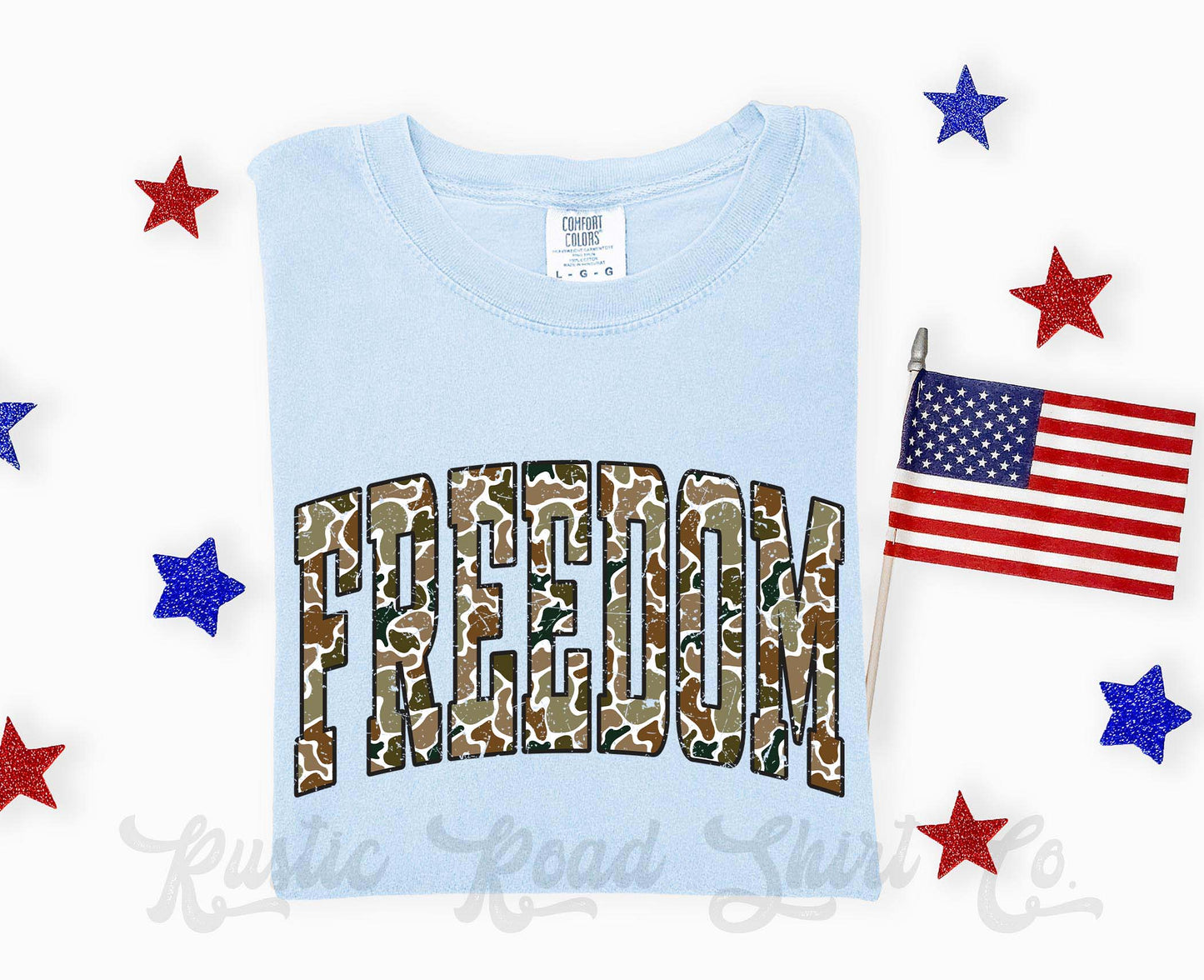 Camo Freedom Shirt, 4th of July Shirt, Comfort Colors Shirt