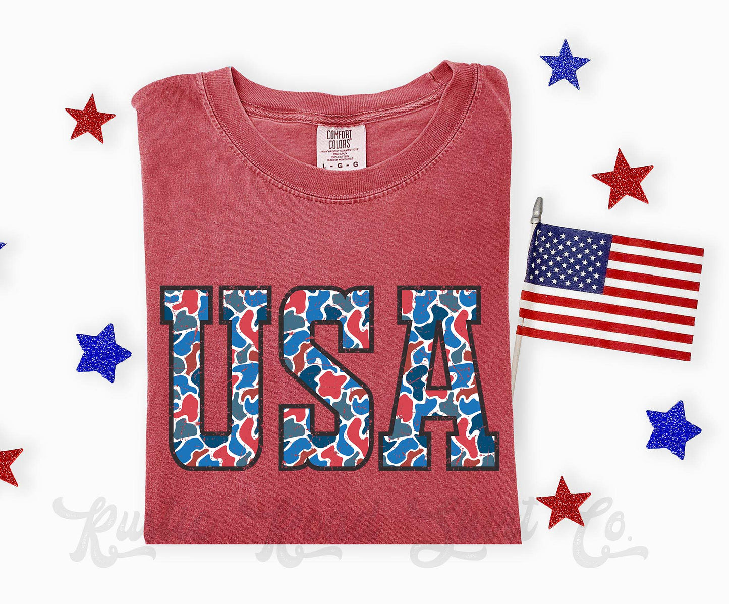 USA Camo Shirt, 4th of July Shirt, Comfort Colors Shirt