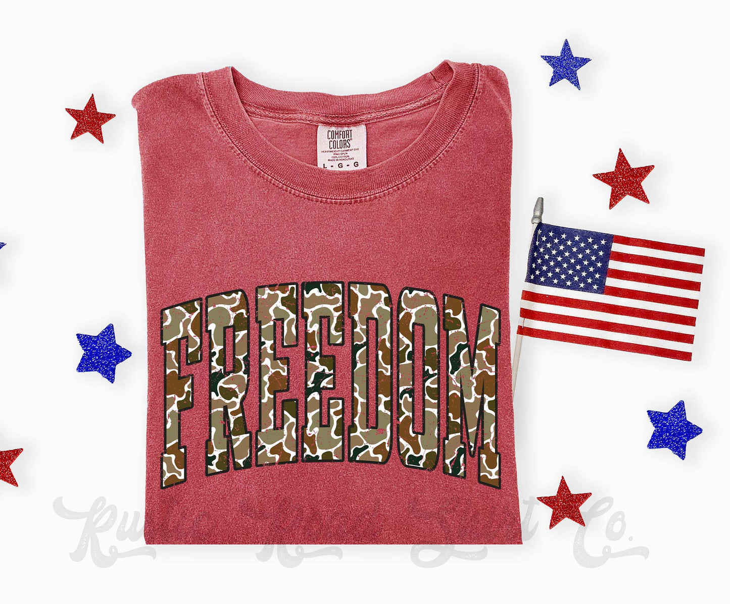 Camo Freedom Shirt, 4th of July Shirt, Comfort Colors Shirt
