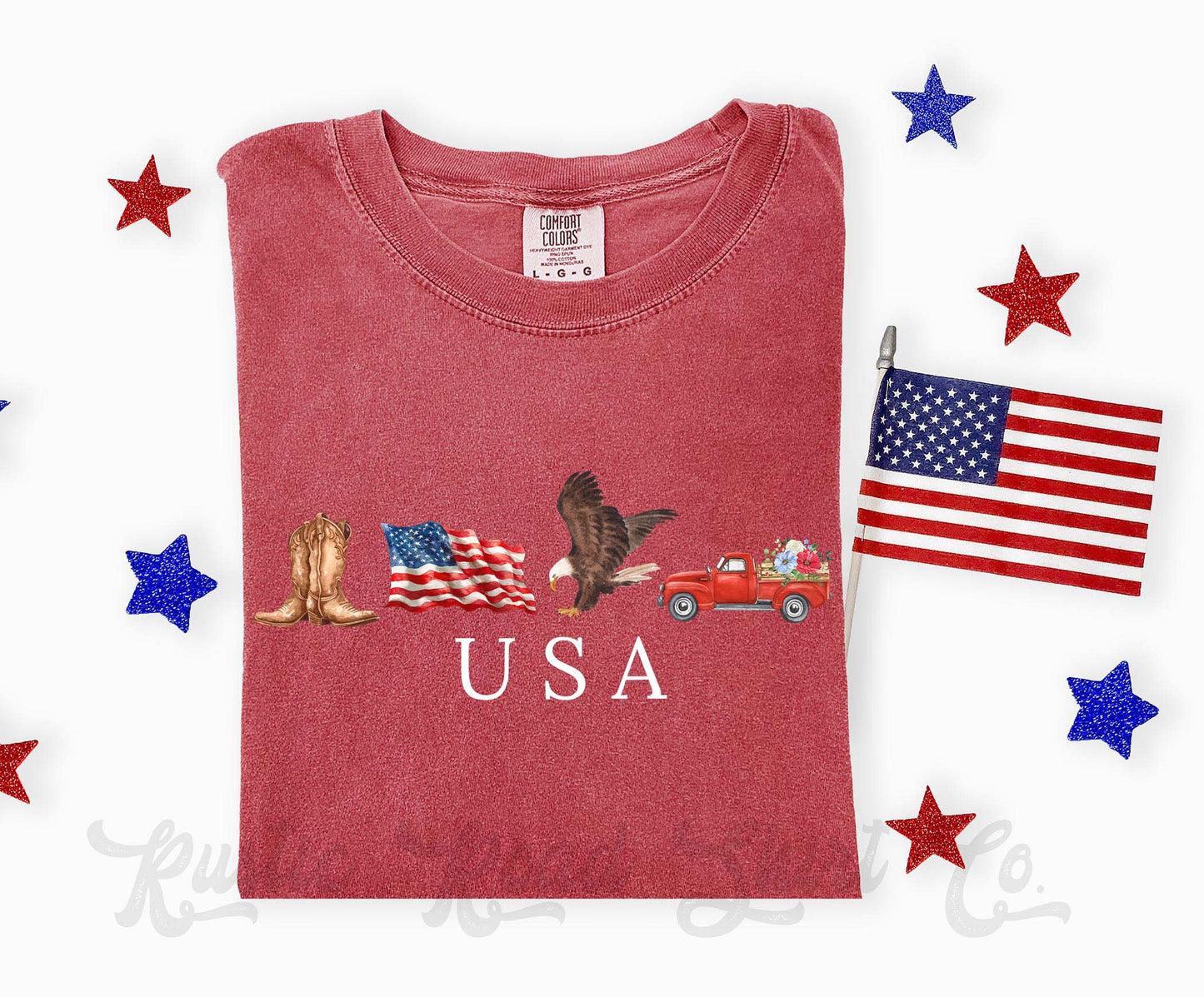 USA Vintage Inspired Shirt, Patriotic Shirt, 4th of July Shirt, Comfort Colors Shirt