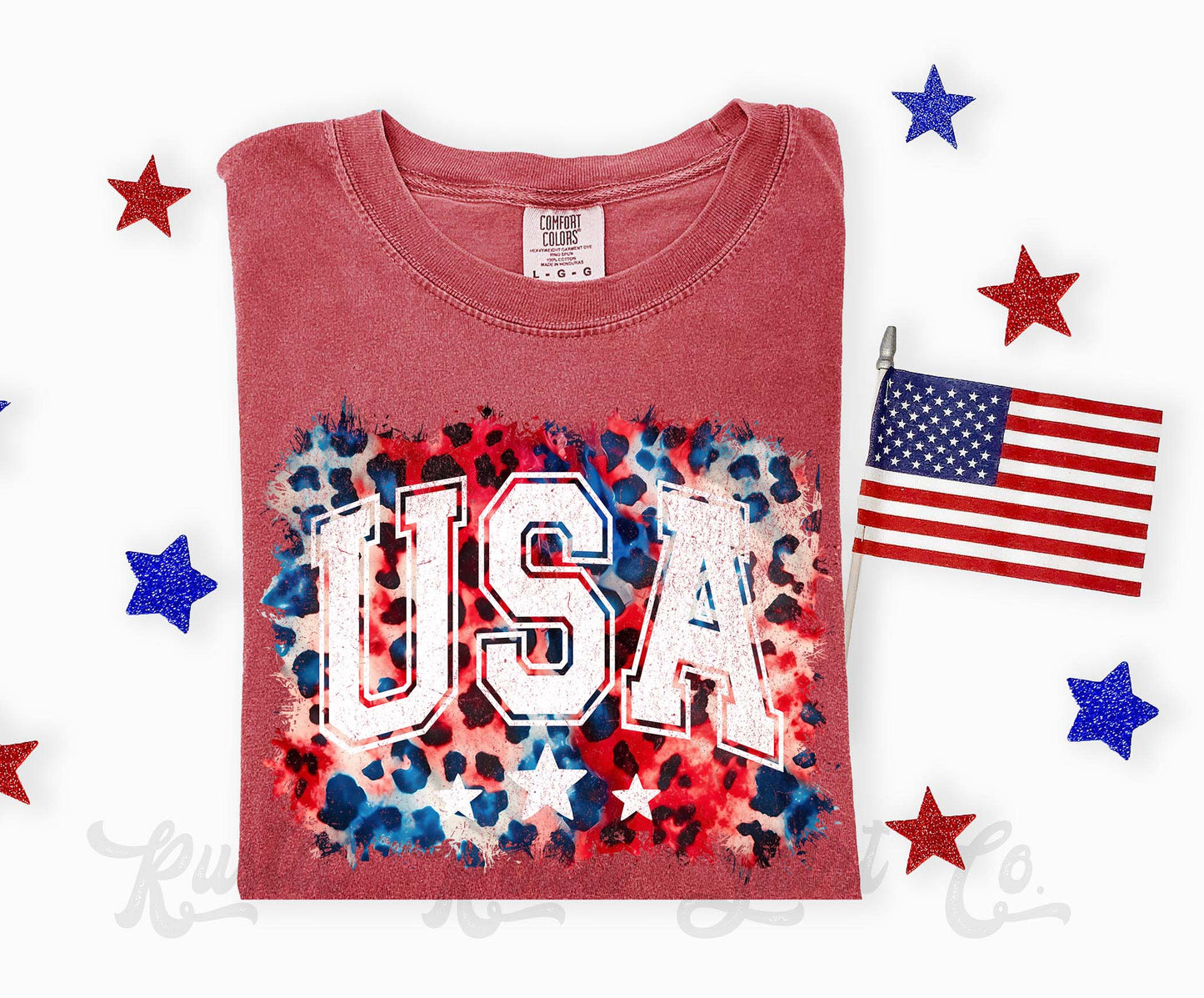USA Cheetah Print Shirt, 4th of July Shirt, Comfort Colors Shirt