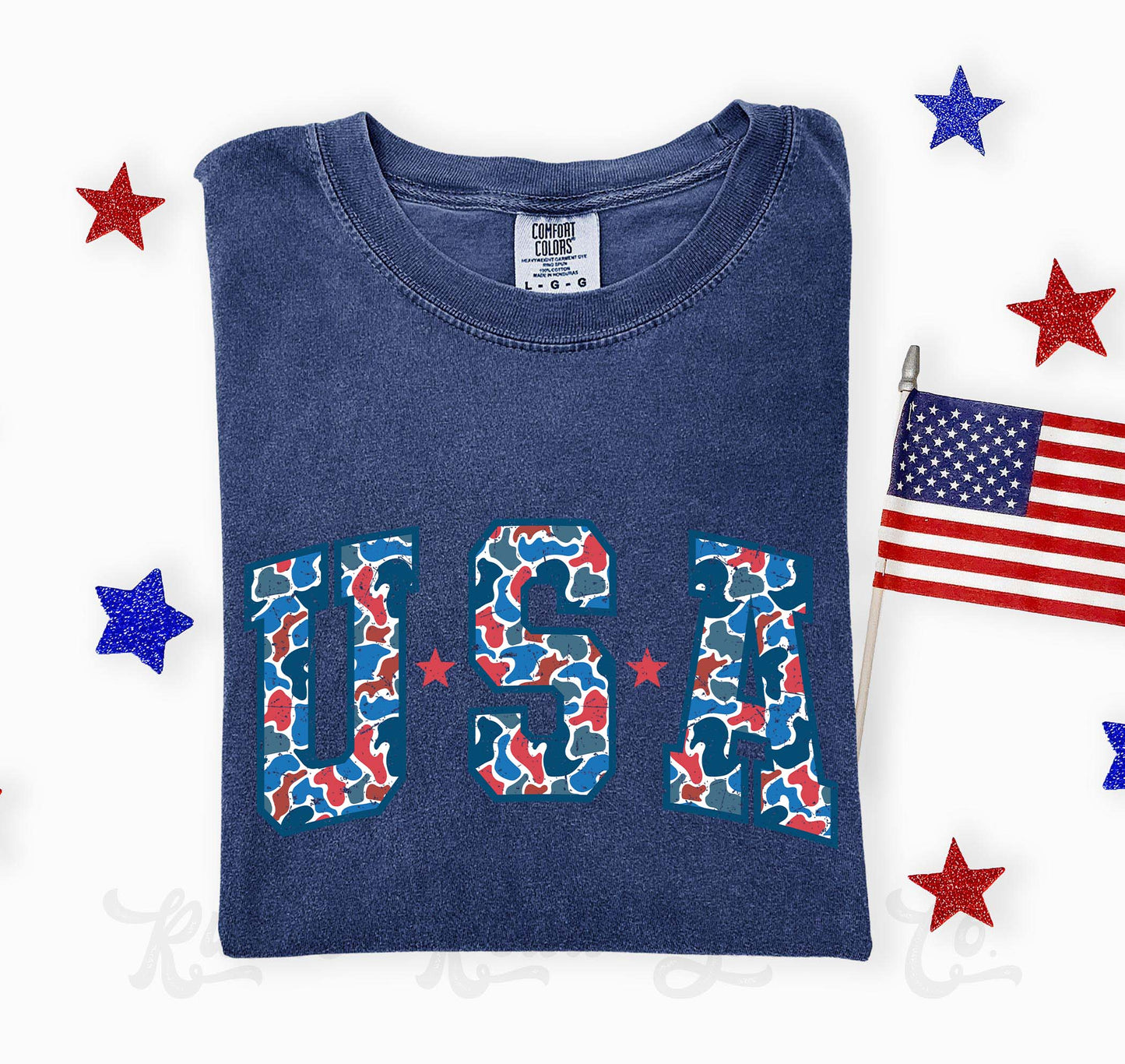USA Camo Shirt, 4th of July Shirt, Comfort Colors Shirt