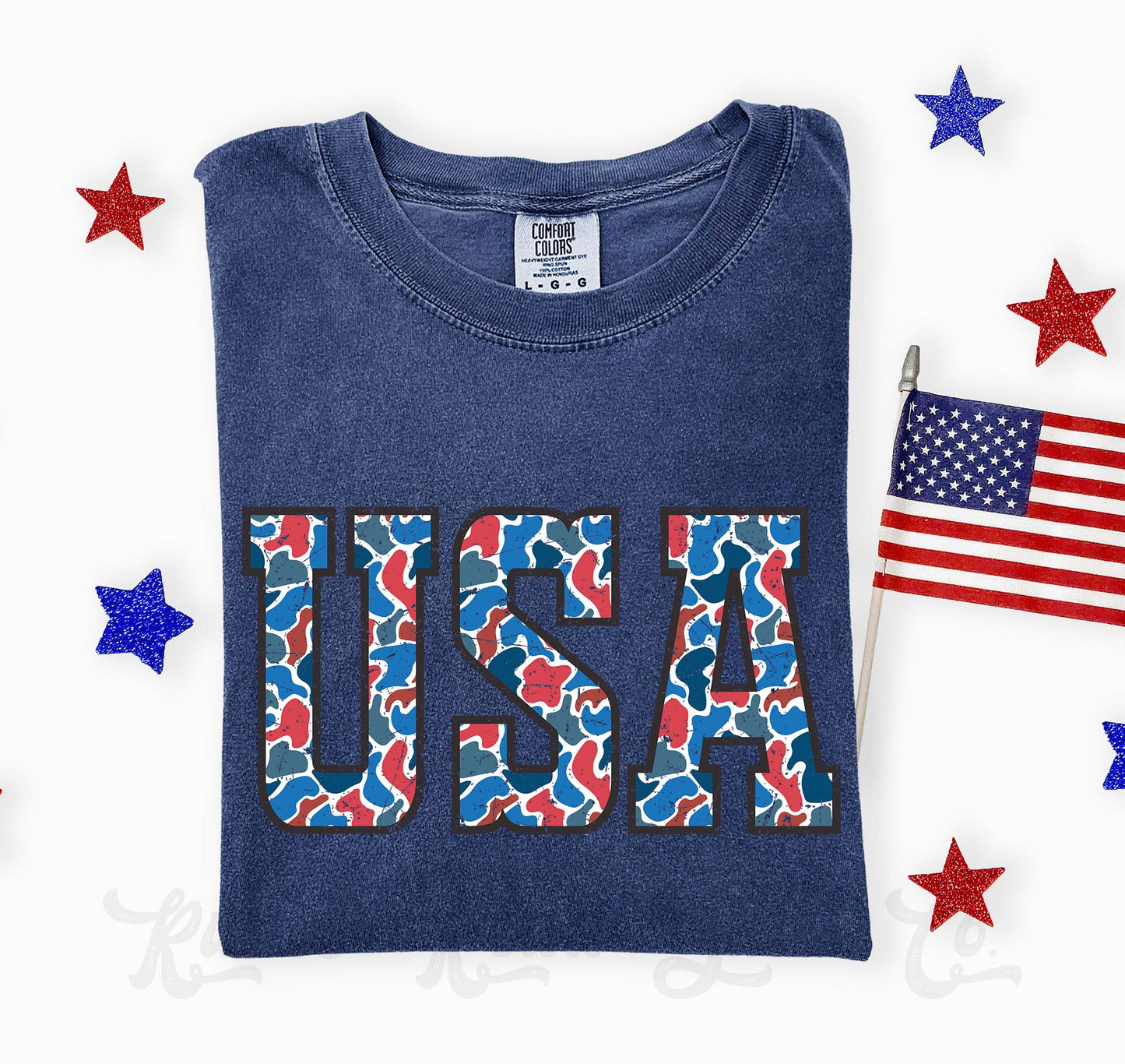 USA Camo Shirt, 4th of July Shirt, Comfort Colors Shirt