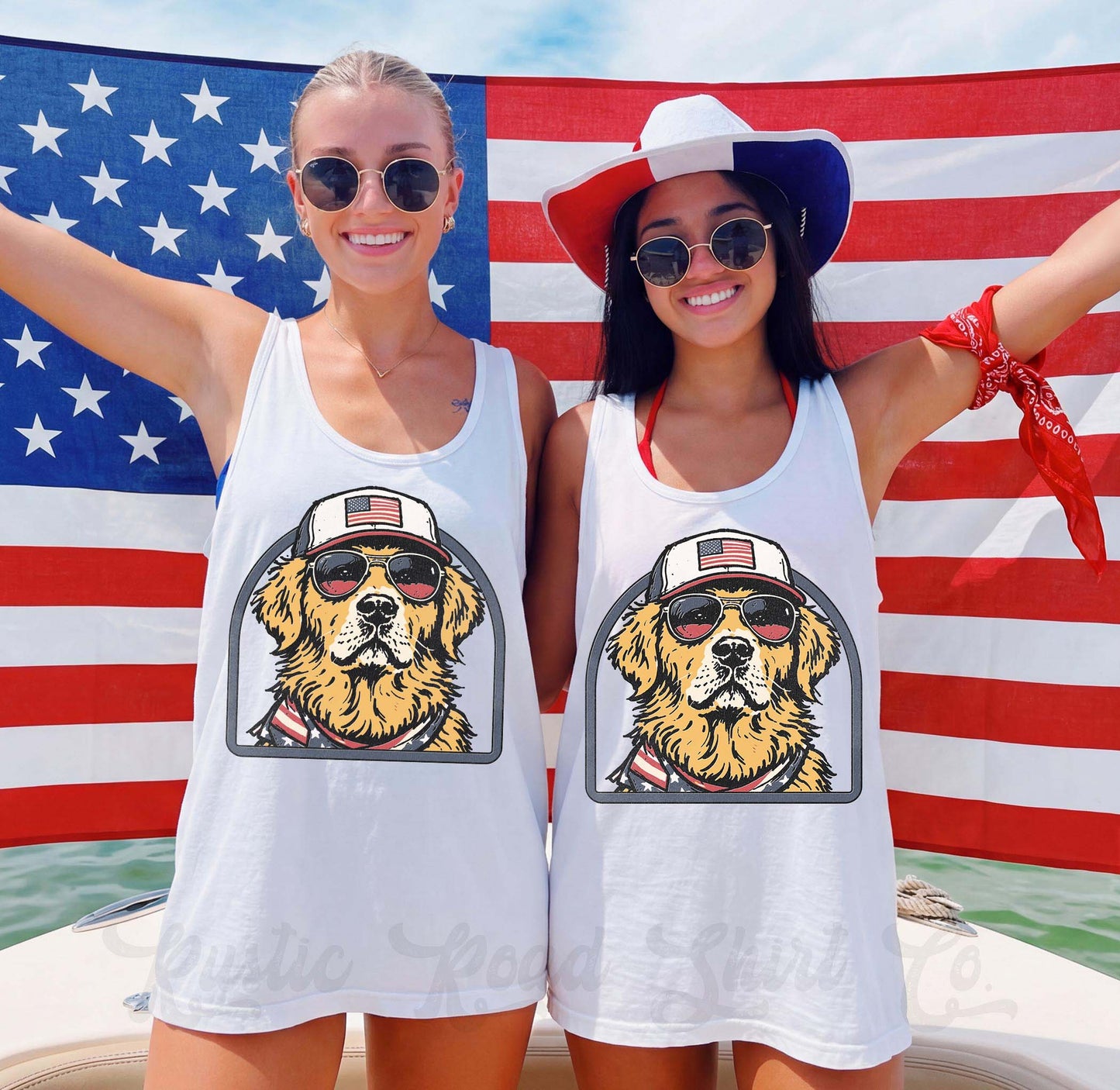Golden Retriever 4th of July Tank Top, 4th of July Tank Top, Comfort Colors Tank Top