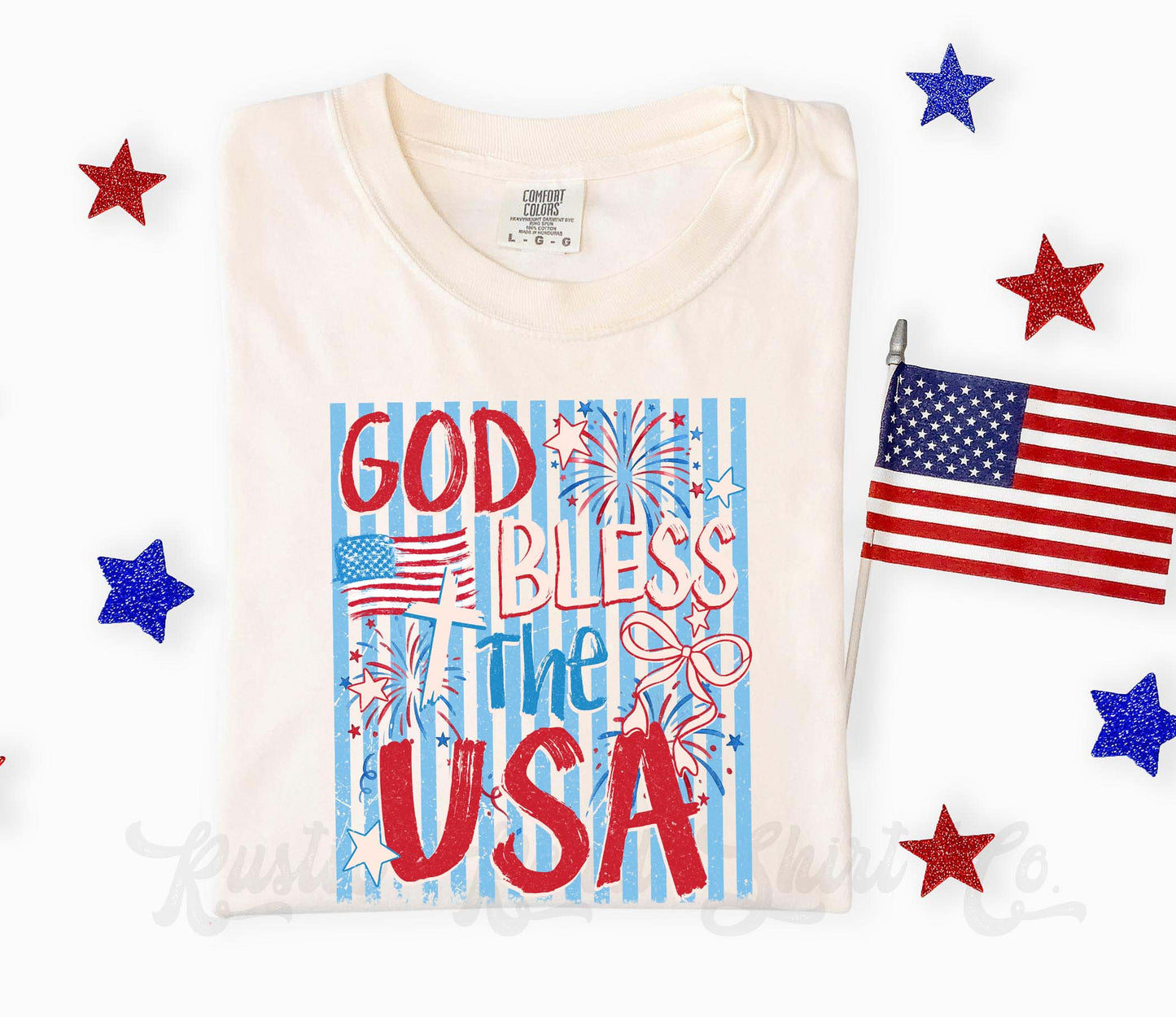 God Bless the USA Shirt, 4th of July Shirt, Comfort Colors Shirt