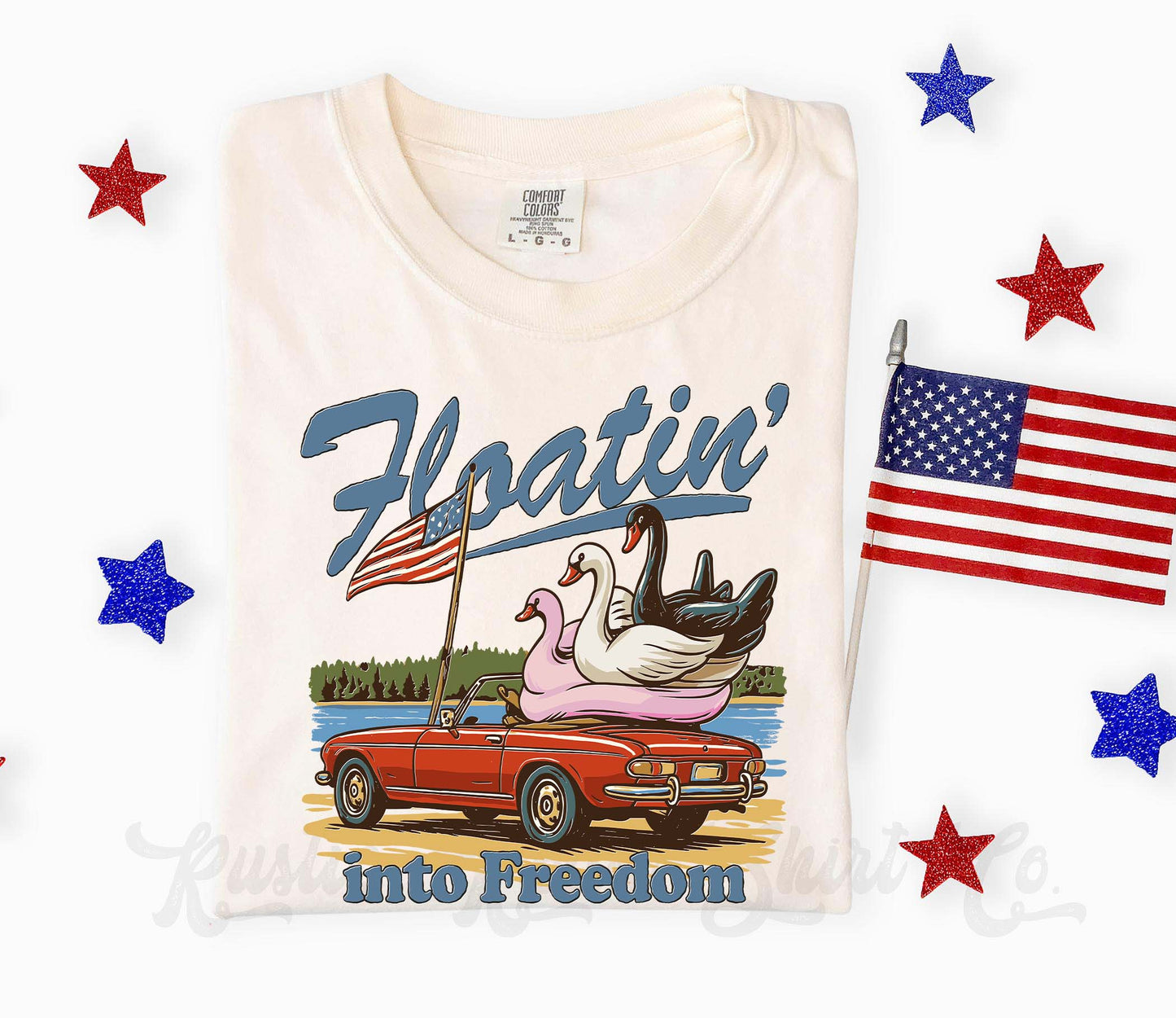 Floating into Freedom Shirt, 4th of July Shirt, Comfort Colors Shirt