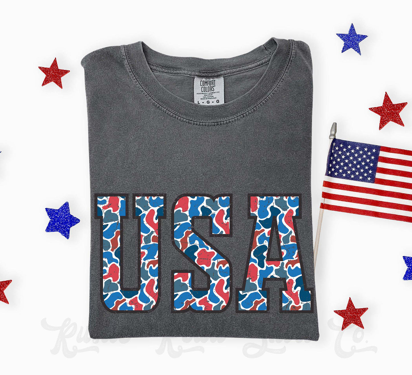 USA Camo Shirt, 4th of July Shirt, Comfort Colors Shirt