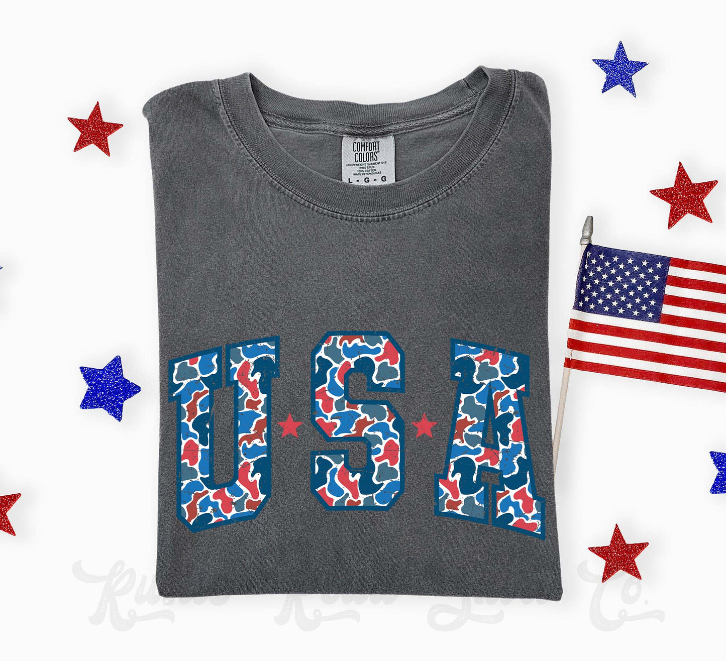 USA Camo Shirt, 4th of July Shirt, Comfort Colors Shirt