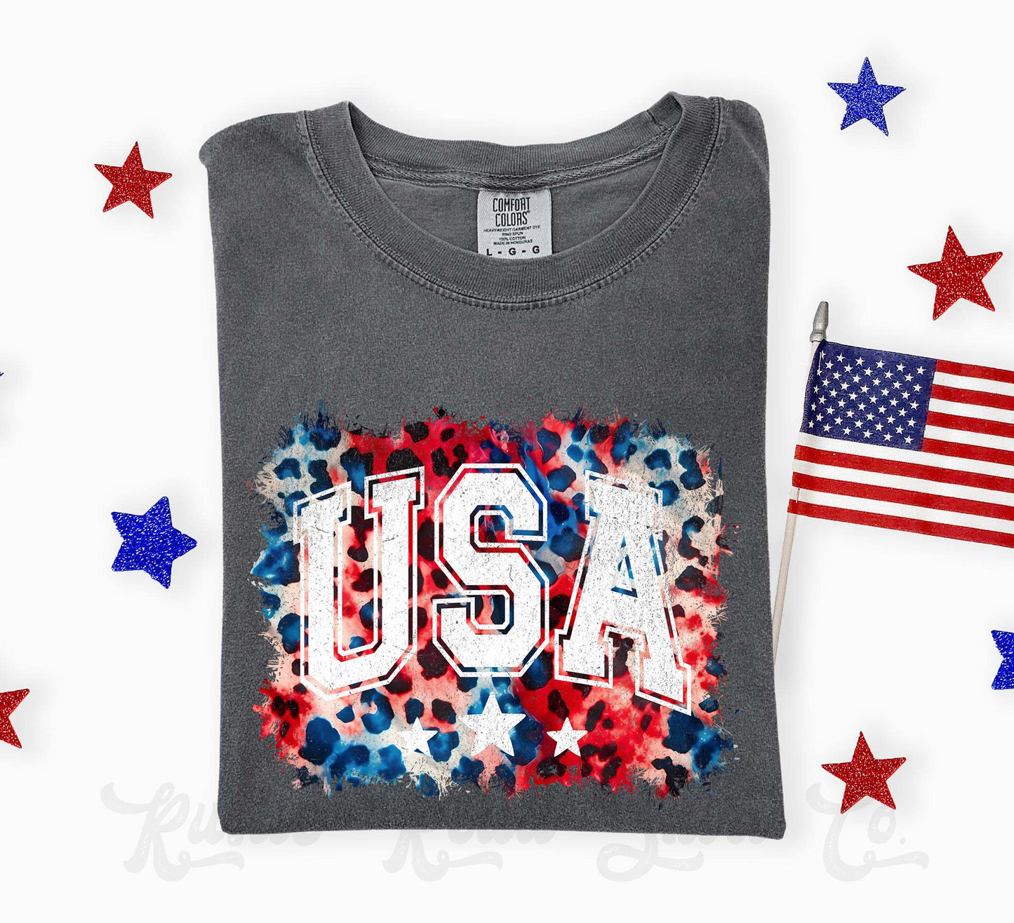 USA Cheetah Print Shirt, 4th of July Shirt, Comfort Colors Shirt