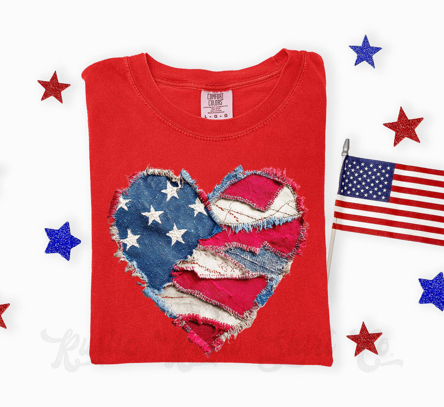 American Flag Heart Shirt, 4th of July Shirt, Comfort Colors Shirt