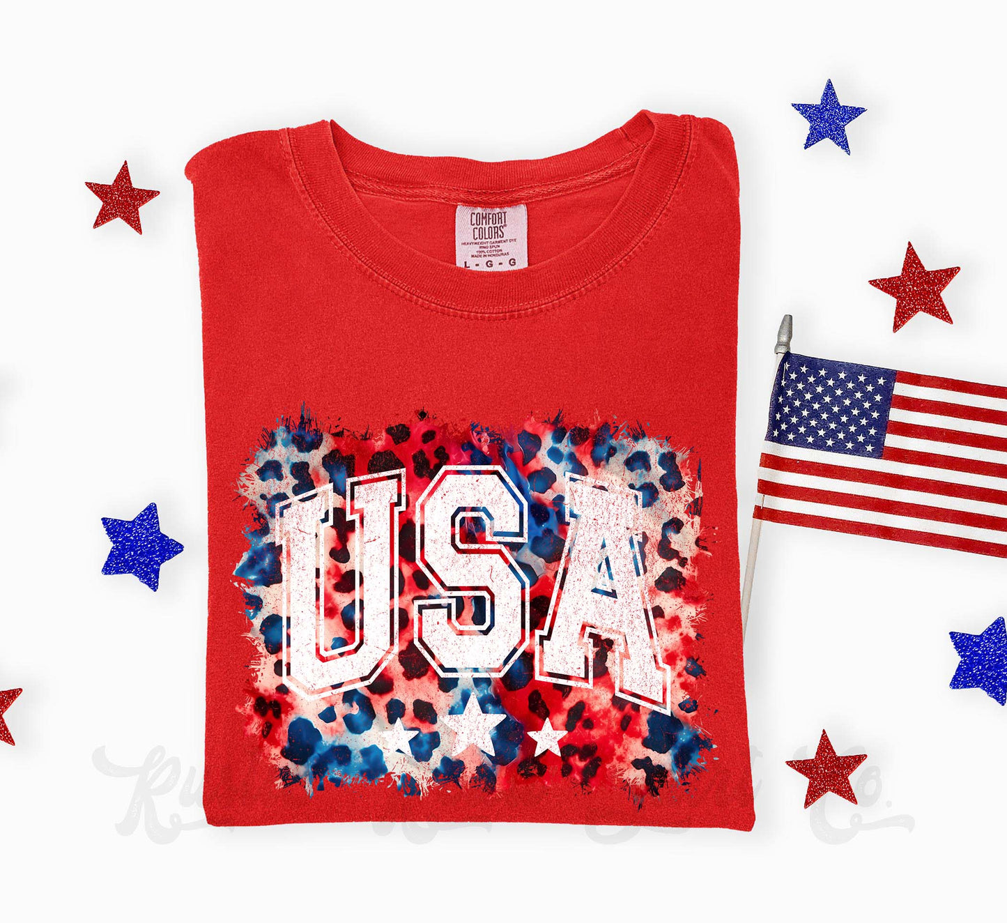 USA Cheetah Print Shirt, 4th of July Shirt, Comfort Colors Shirt