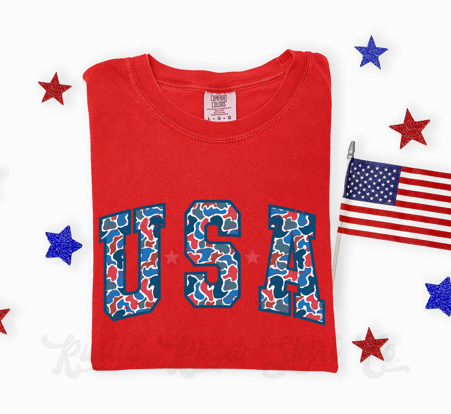 USA Camo Shirt, 4th of July Shirt, Comfort Colors Shirt