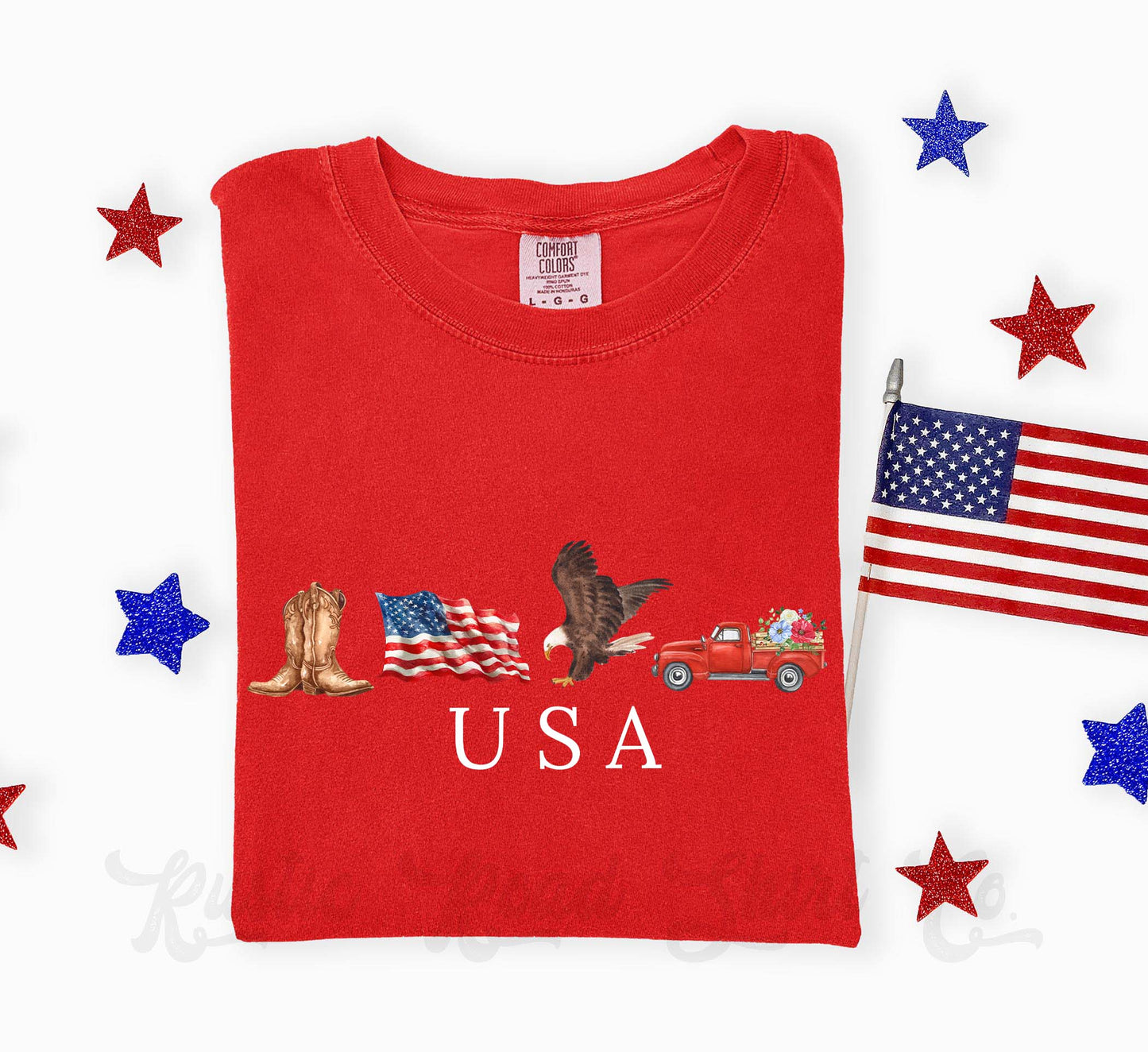 USA Vintage Inspired Shirt, Patriotic Shirt, 4th of July Shirt, Comfort Colors Shirt