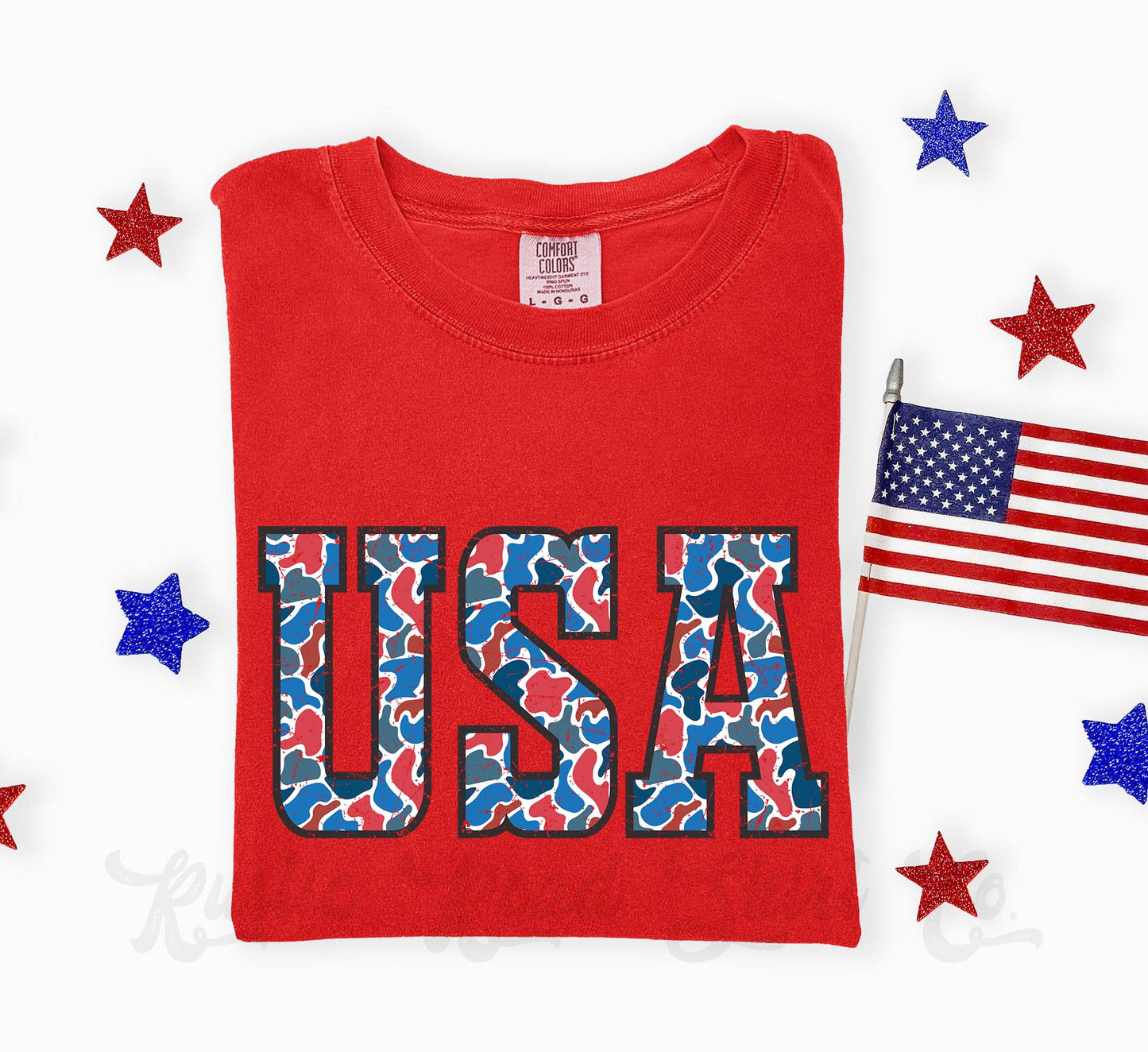 USA Camo Shirt, 4th of July Shirt, Comfort Colors Shirt