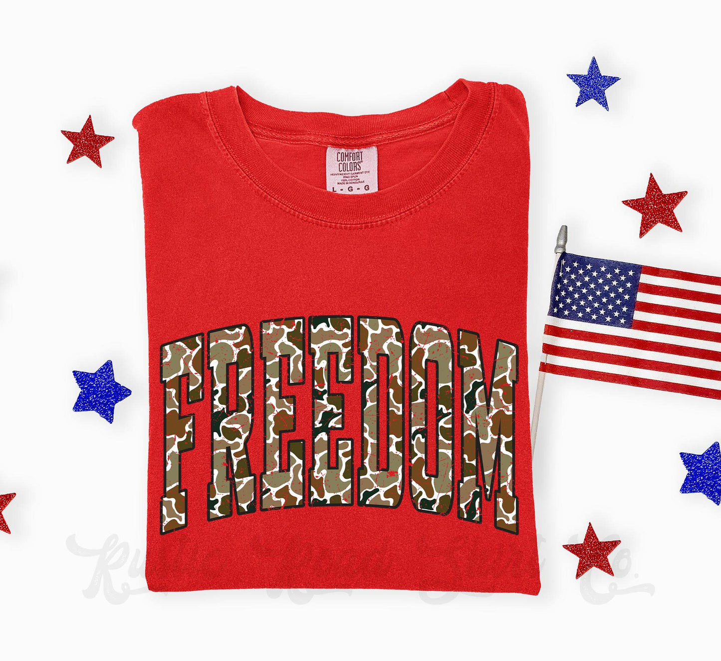 Camo Freedom Shirt, 4th of July Shirt, Comfort Colors Shirt