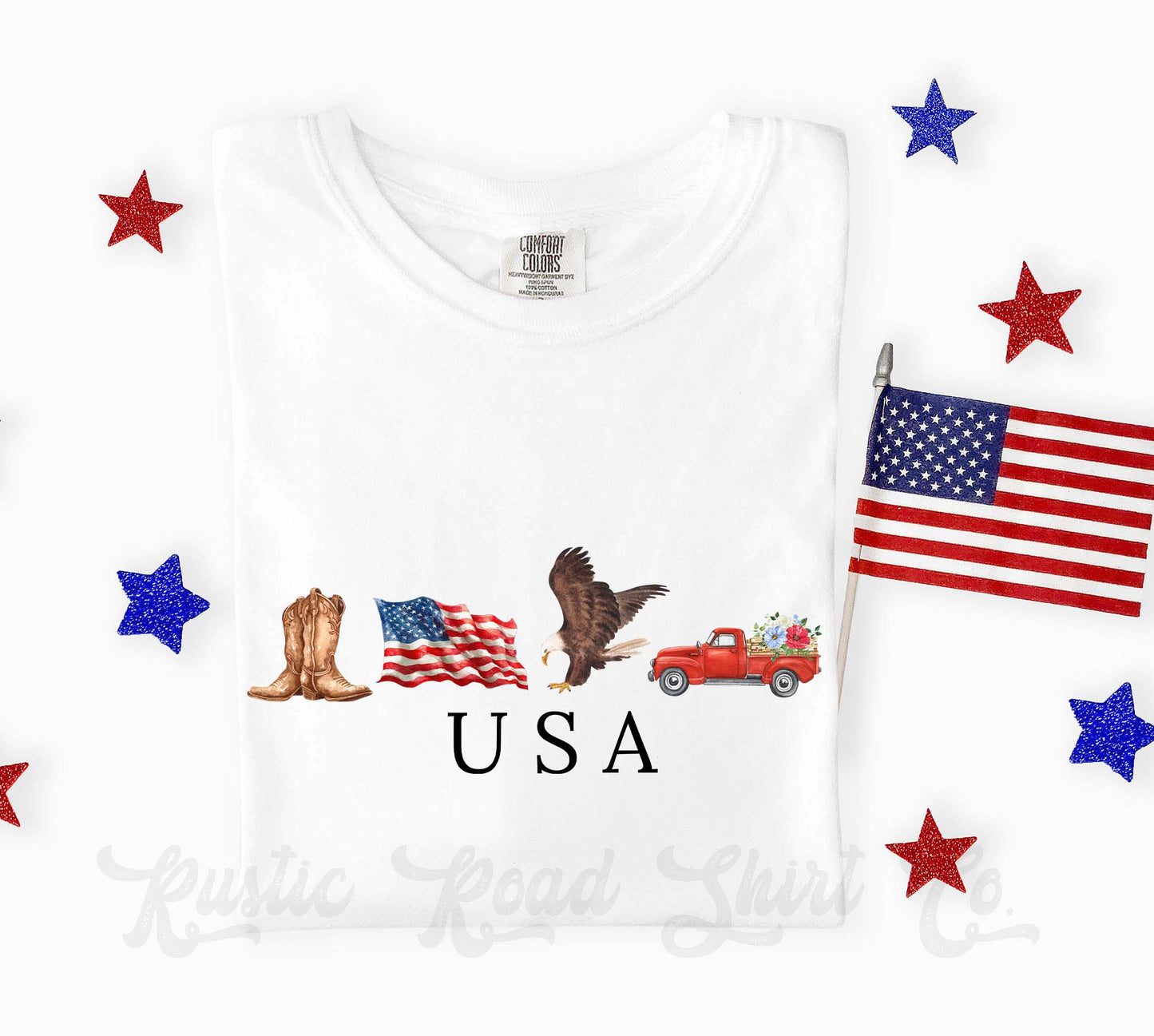 USA Vintage Inspired Shirt, Patriotic Shirt, 4th of July Shirt, Comfort Colors Shirt