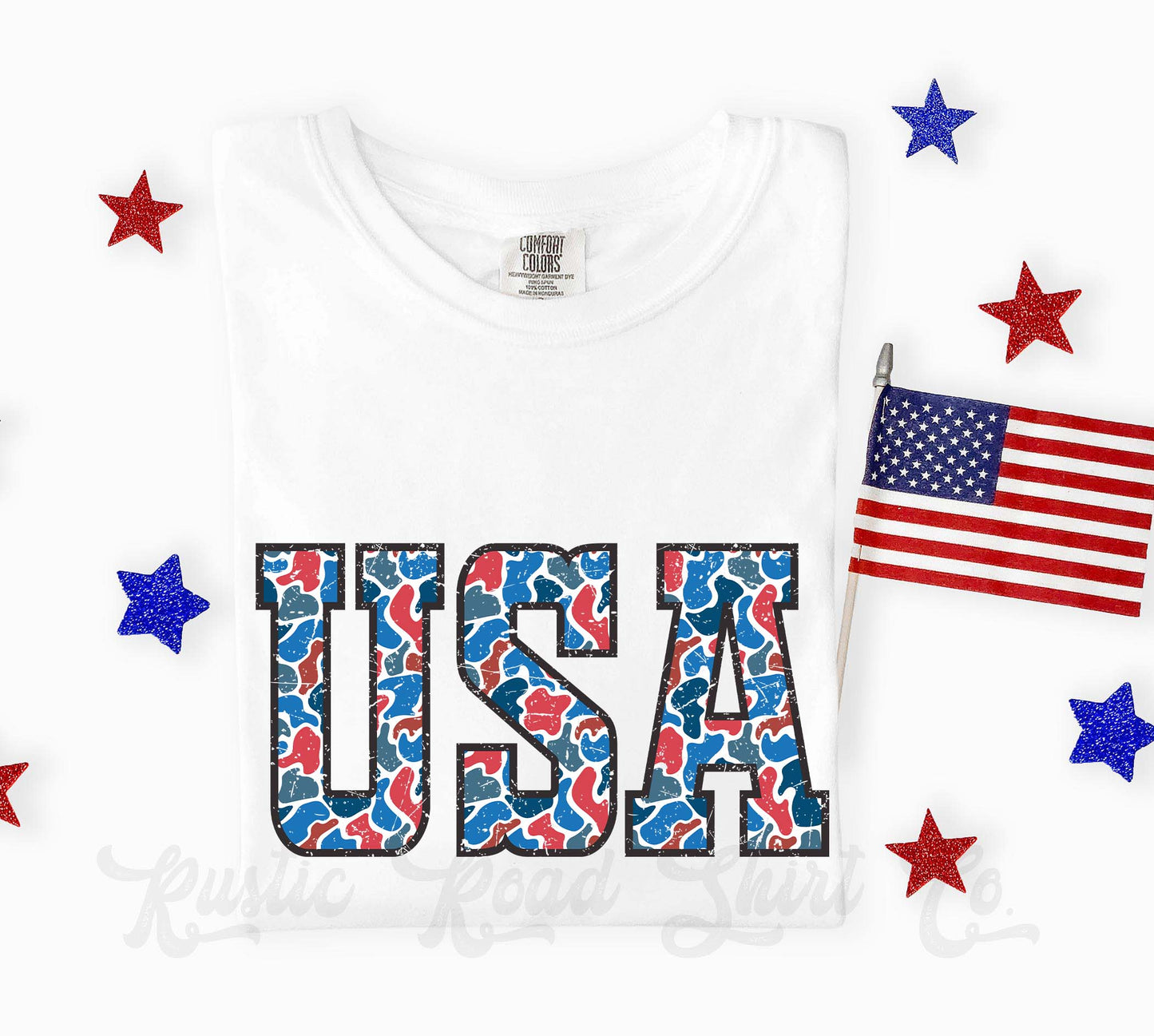 USA Camo Shirt, 4th of July Shirt, Comfort Colors Shirt