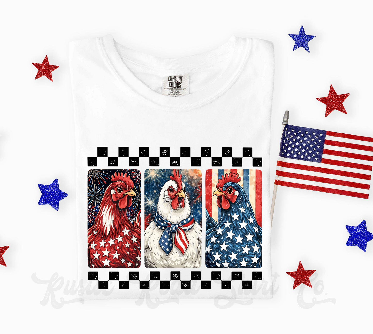 Chicken 4th of July Shirt, 4th of July Shirt, Comfort Colors Shirt