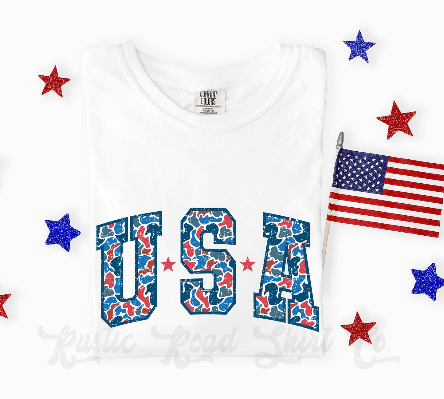 USA Camo Shirt, 4th of July Shirt, Comfort Colors Shirt