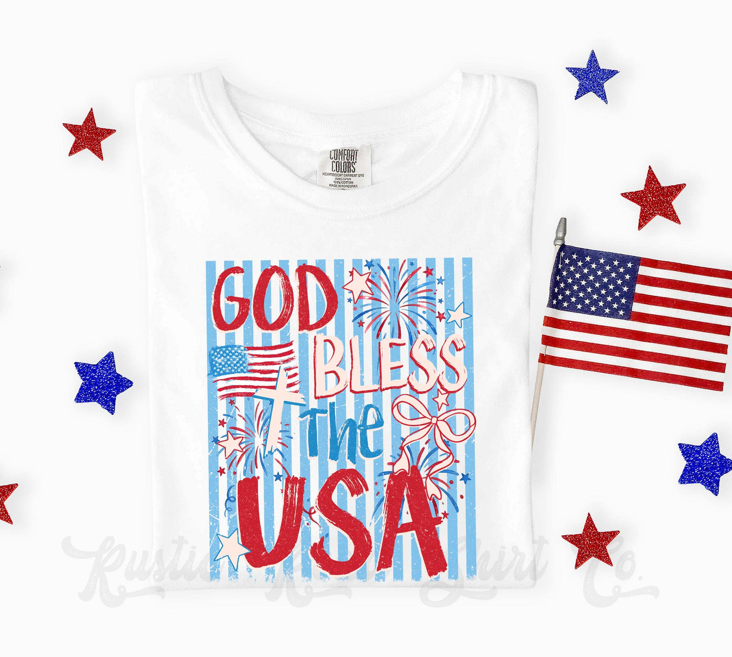 God Bless the USA Shirt, 4th of July Shirt, Comfort Colors Shirt