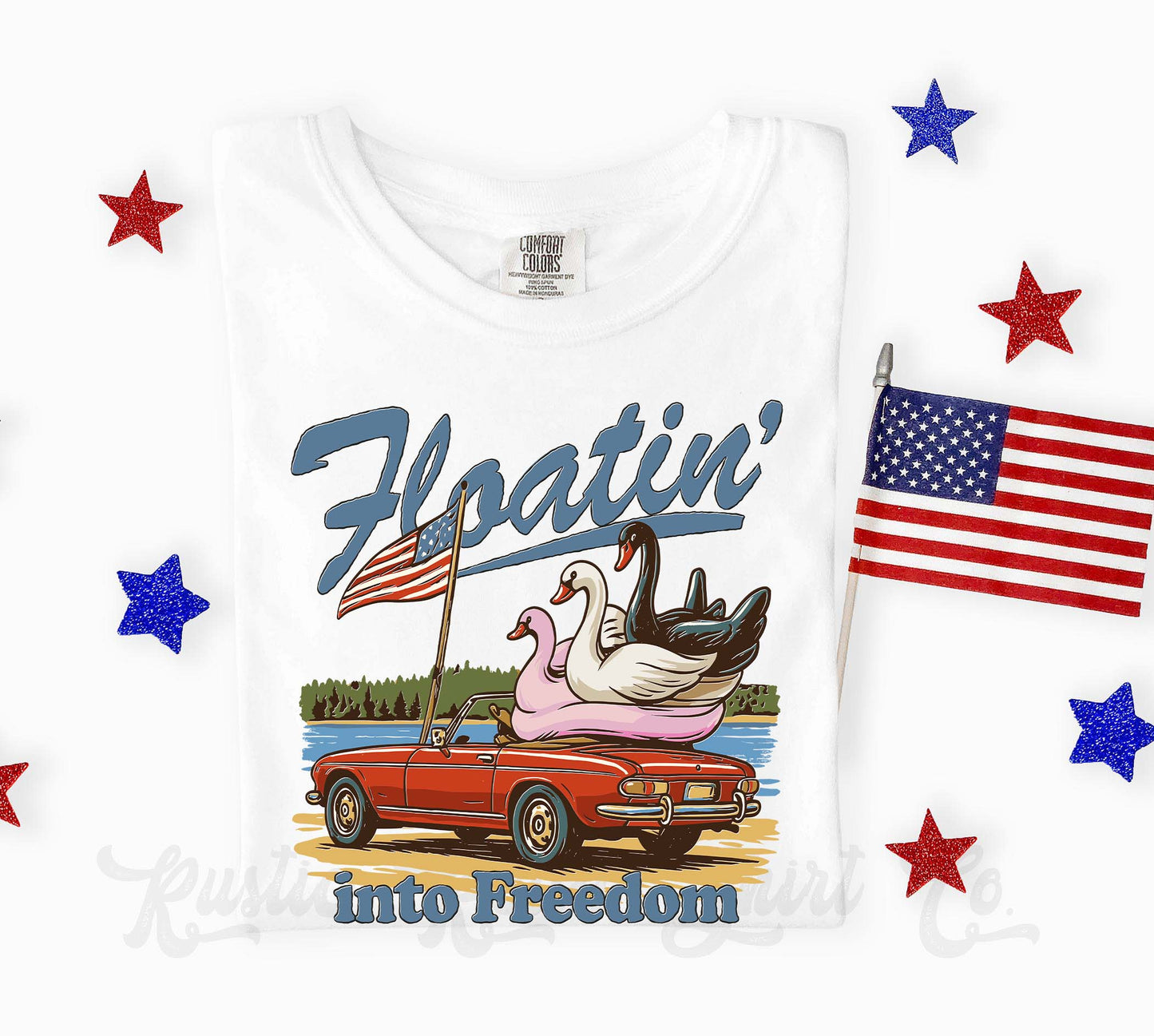 Floating into Freedom Shirt, 4th of July Shirt, Comfort Colors Shirt