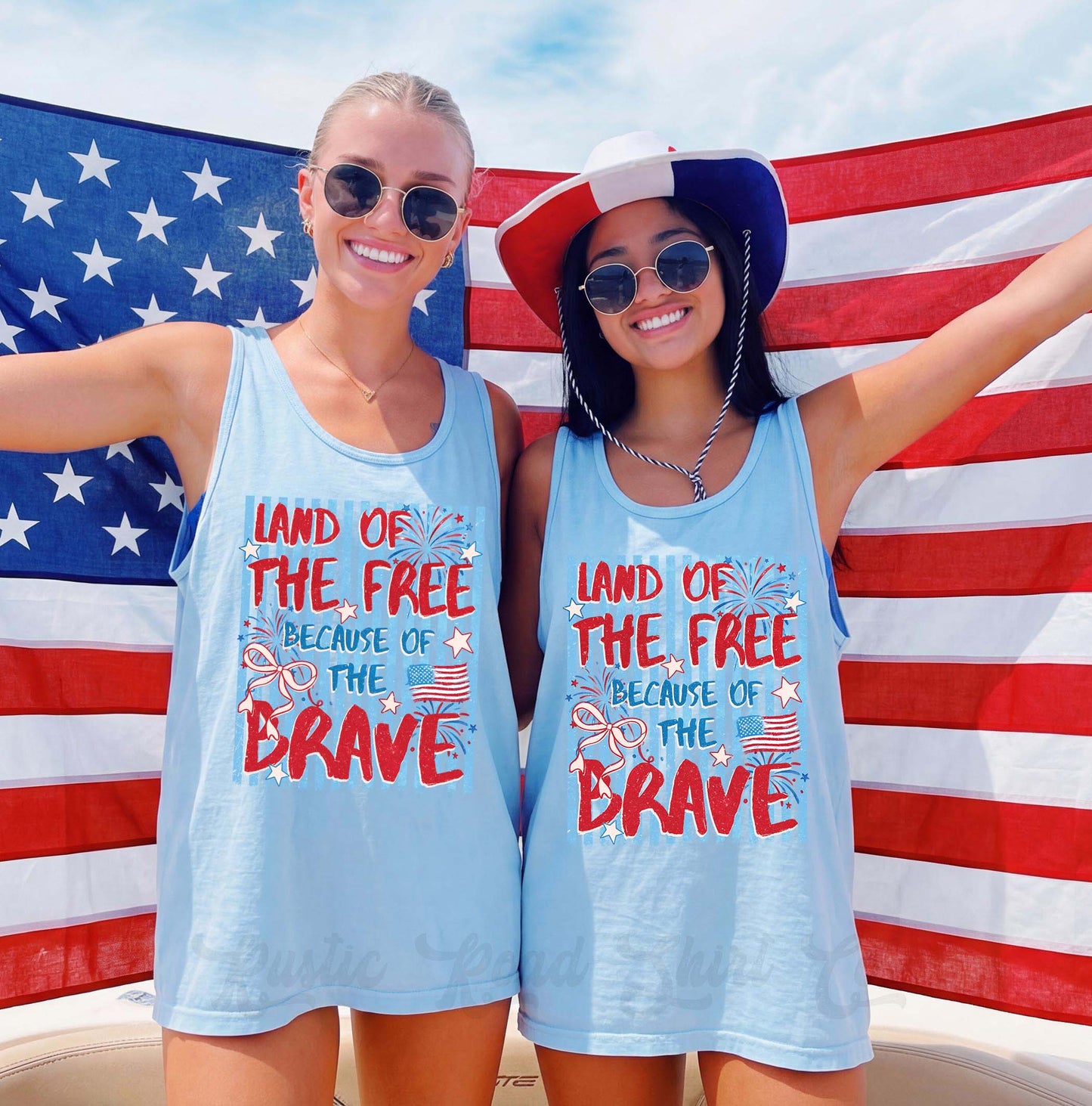 Land of the Free Tank Top, 4th of July Tank Top, Comfort Colors Tank Top