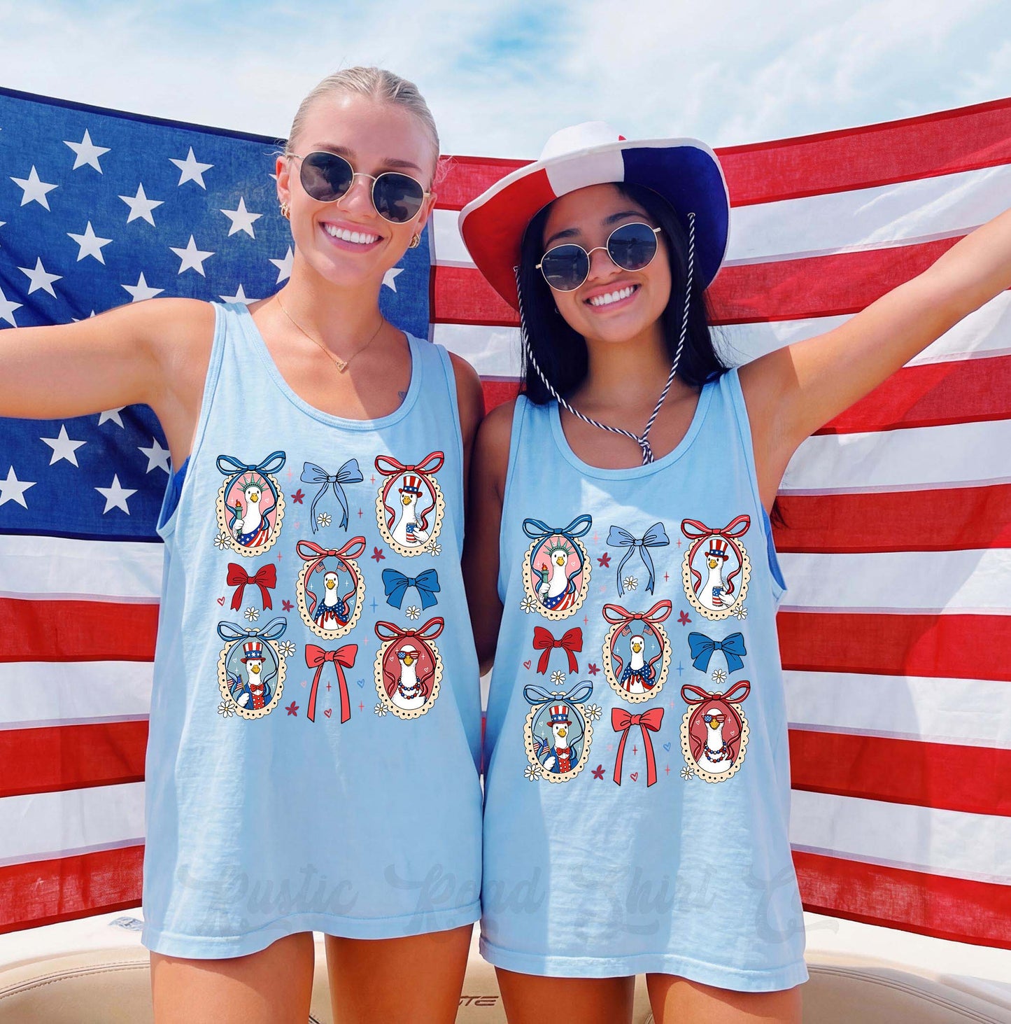 Patriotic Goose Tank Top, 4th of July Tank Top, Comfort Colors Tank Top