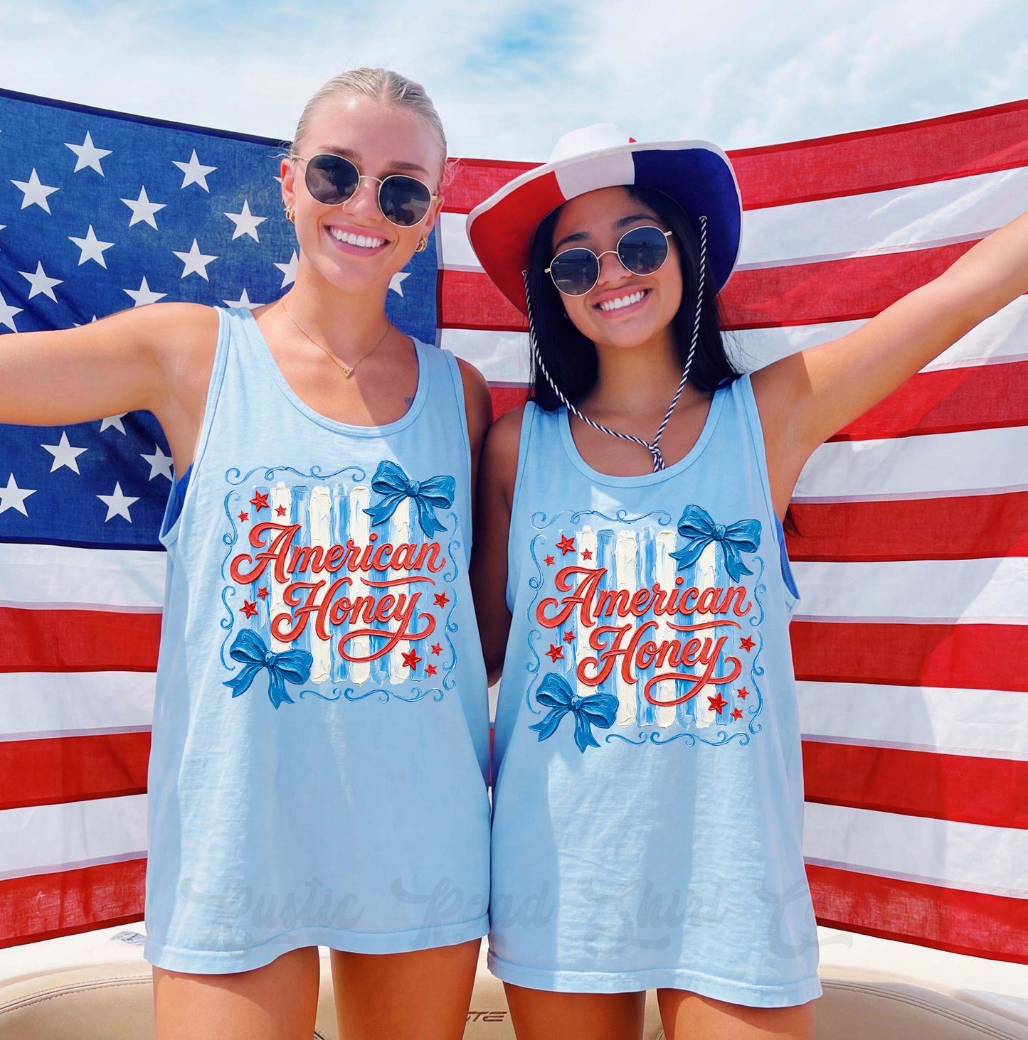 American Honey Tank Top, 4th of July Tank Top, Comfort Colors Tank Top