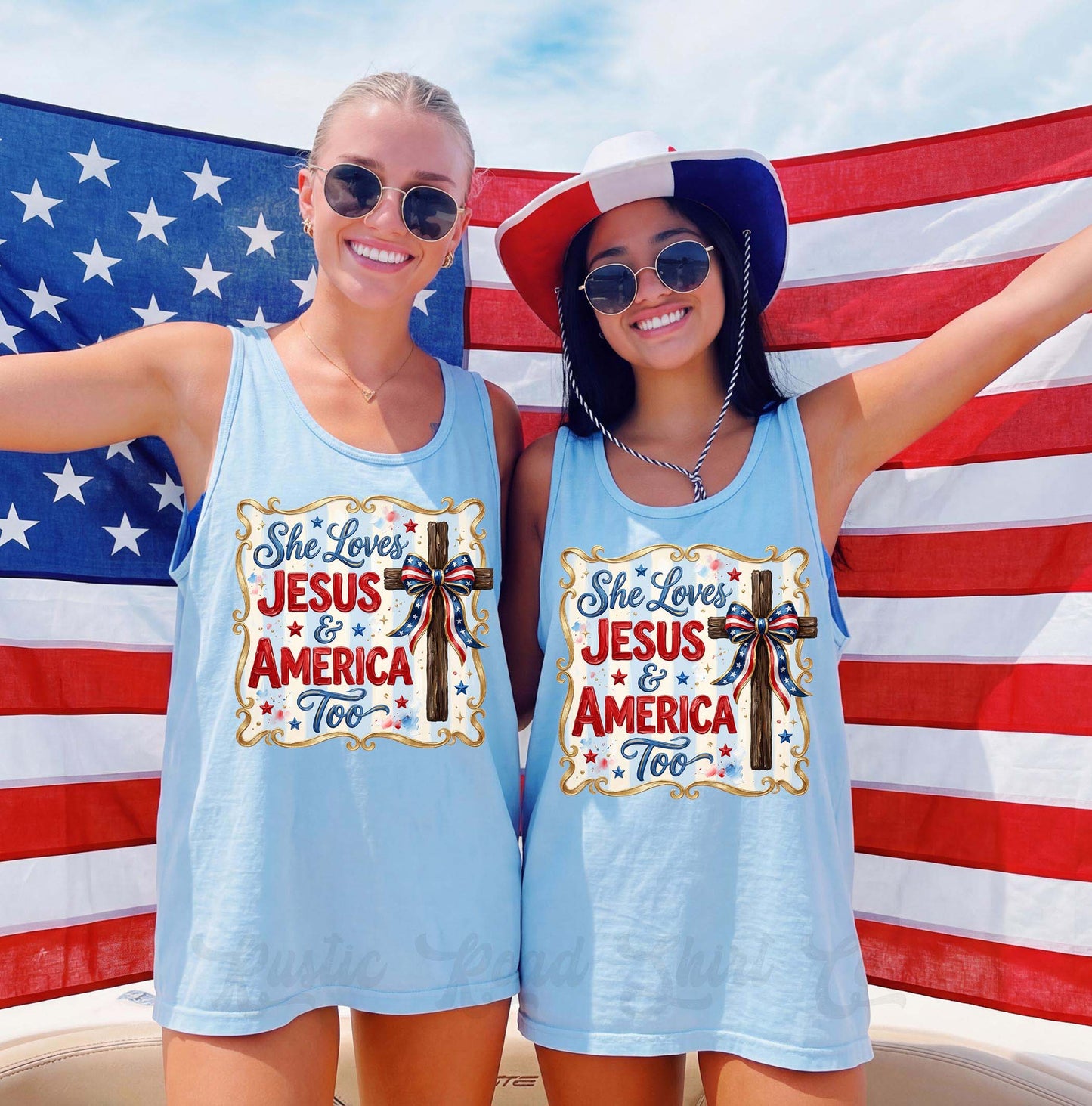She Loves Jesus and America Tank Top, 4th of July Tank Top, Comfort Colors Tank Top (Copy)