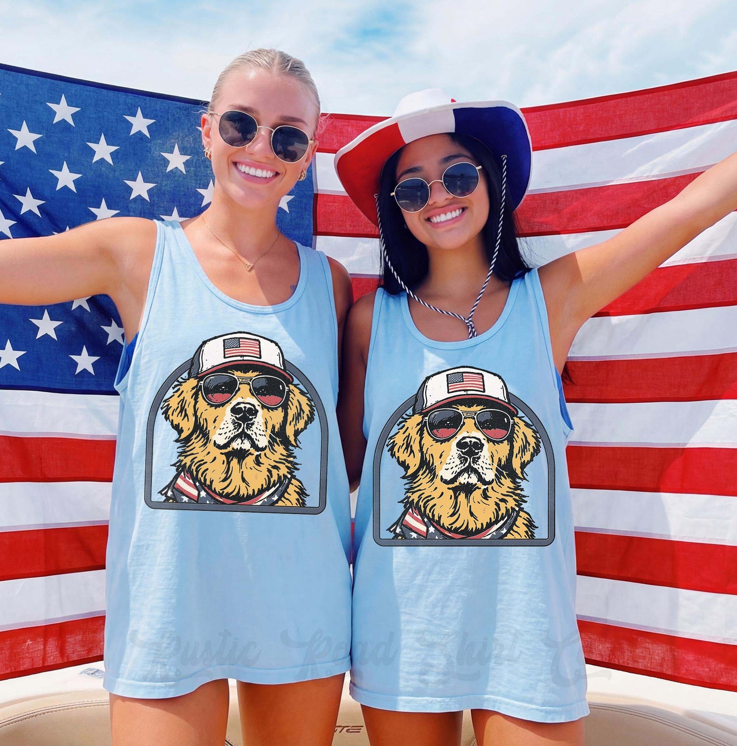 Golden Retriever 4th of July Tank Top, 4th of July Tank Top, Comfort Colors Tank Top