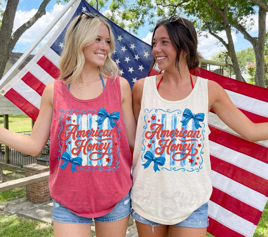 American Honey Tank Top, 4th of July Tank Top, Comfort Colors Tank Top