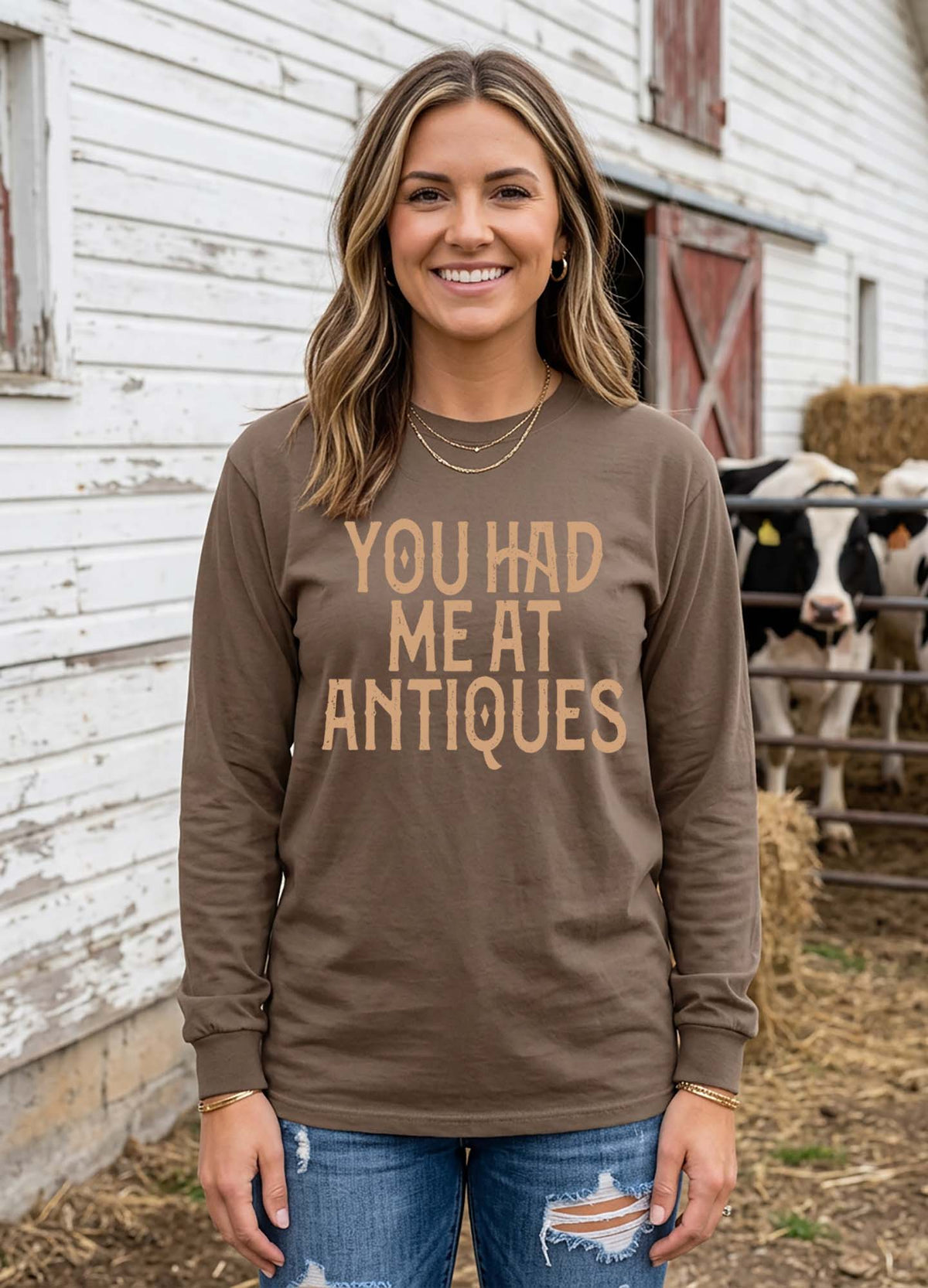 You Had Me At Antiques Comfort Colors Long Sleeve Shirt