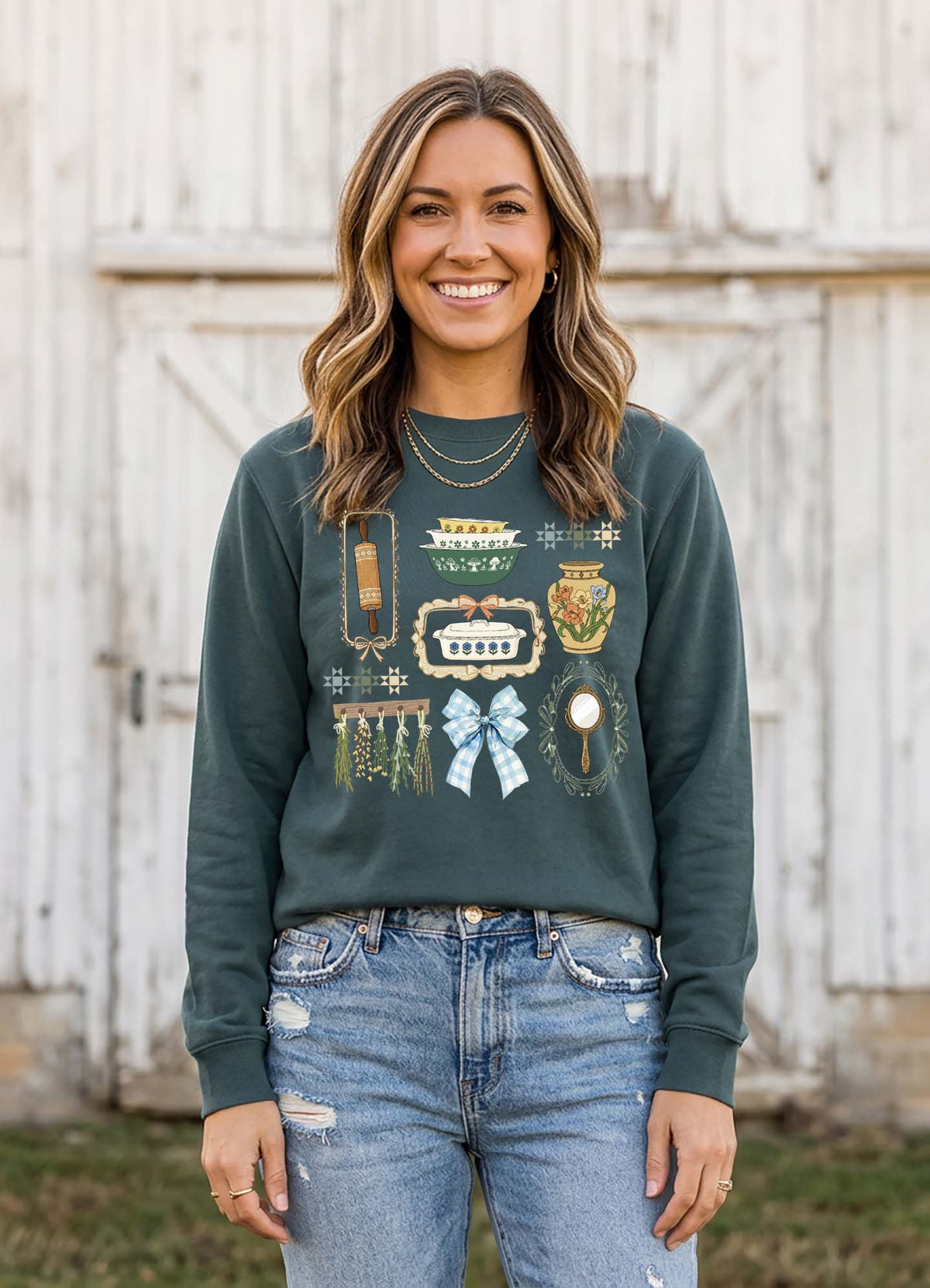 Cottage Core Vintage District Crewneck Sweatshirt