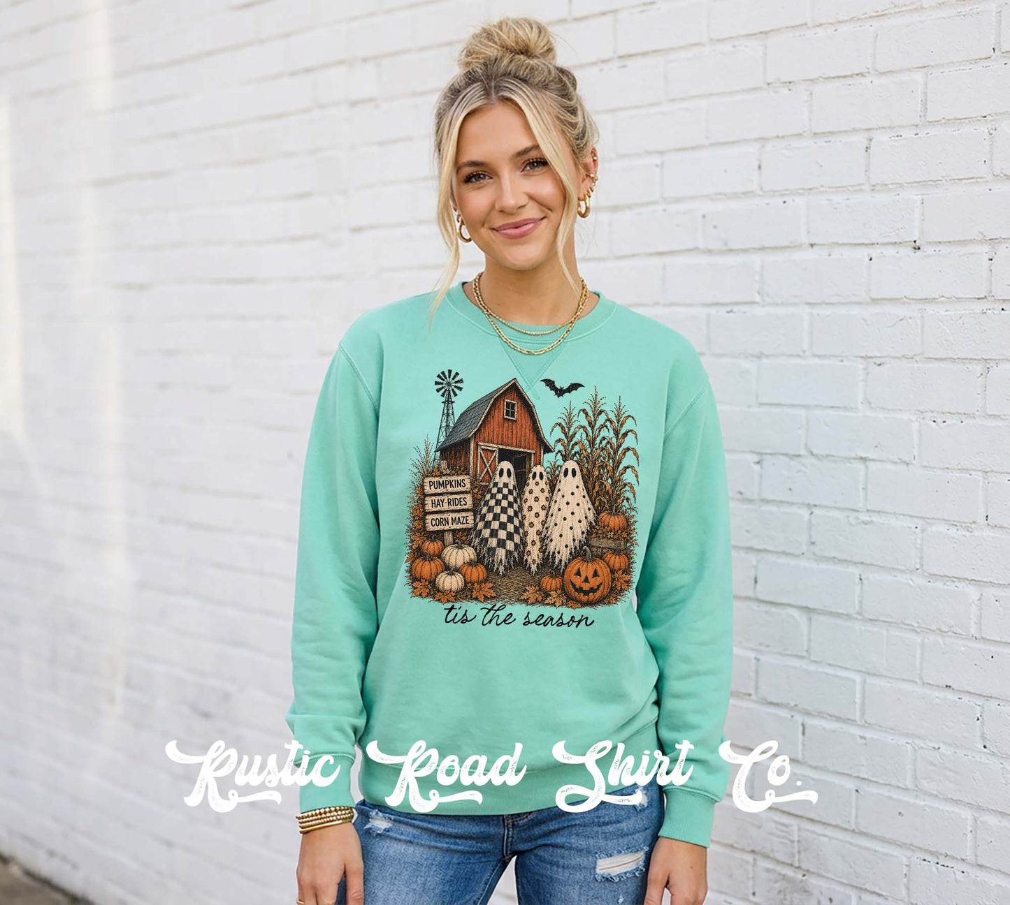 Ghost Halloween Sweatshirt, Vintage Inspired Halloween Sweatshirt, Garment Dyed Crewneck Sweatshirt (Copy)