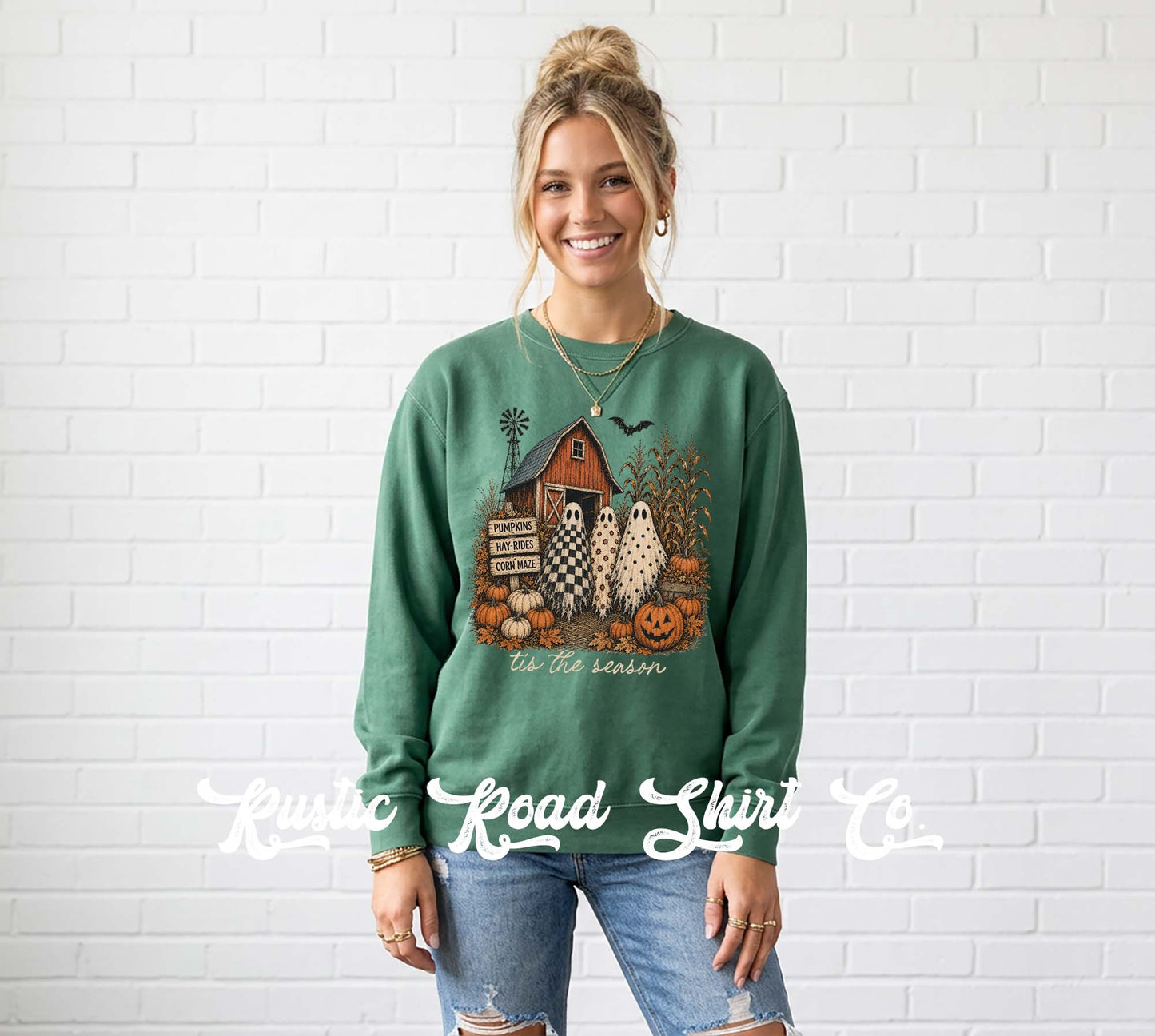 Ghost Halloween Sweatshirt, Vintage Inspired Halloween Sweatshirt, Garment Dyed Crewneck Sweatshirt (Copy)